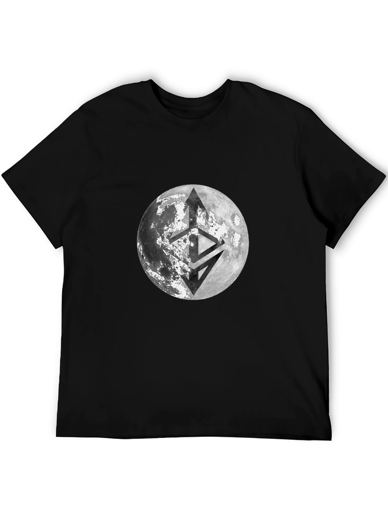 Lunar Emblem Black T-Shirt - Modern Graphic Tee
