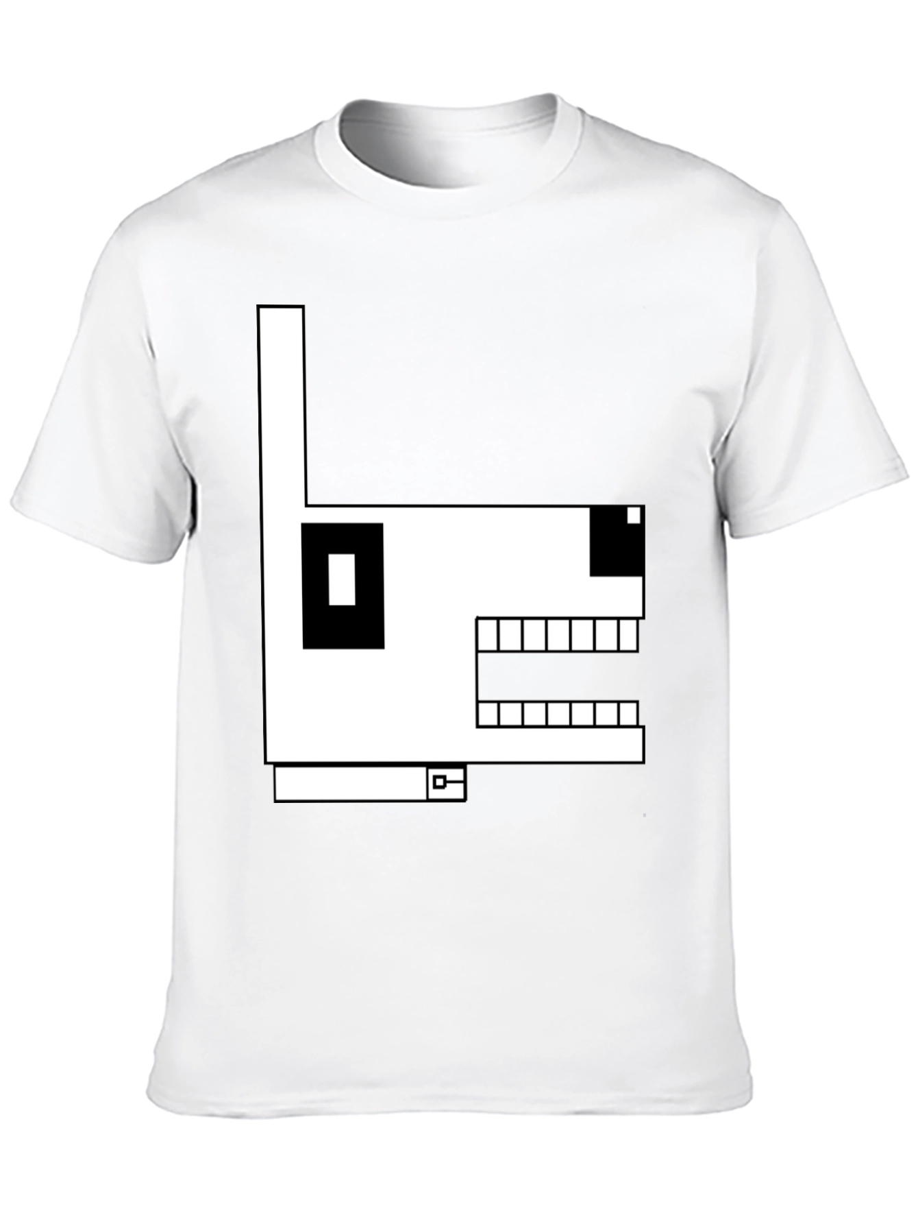 Geometric Dog Graphic T-Shirt - Black