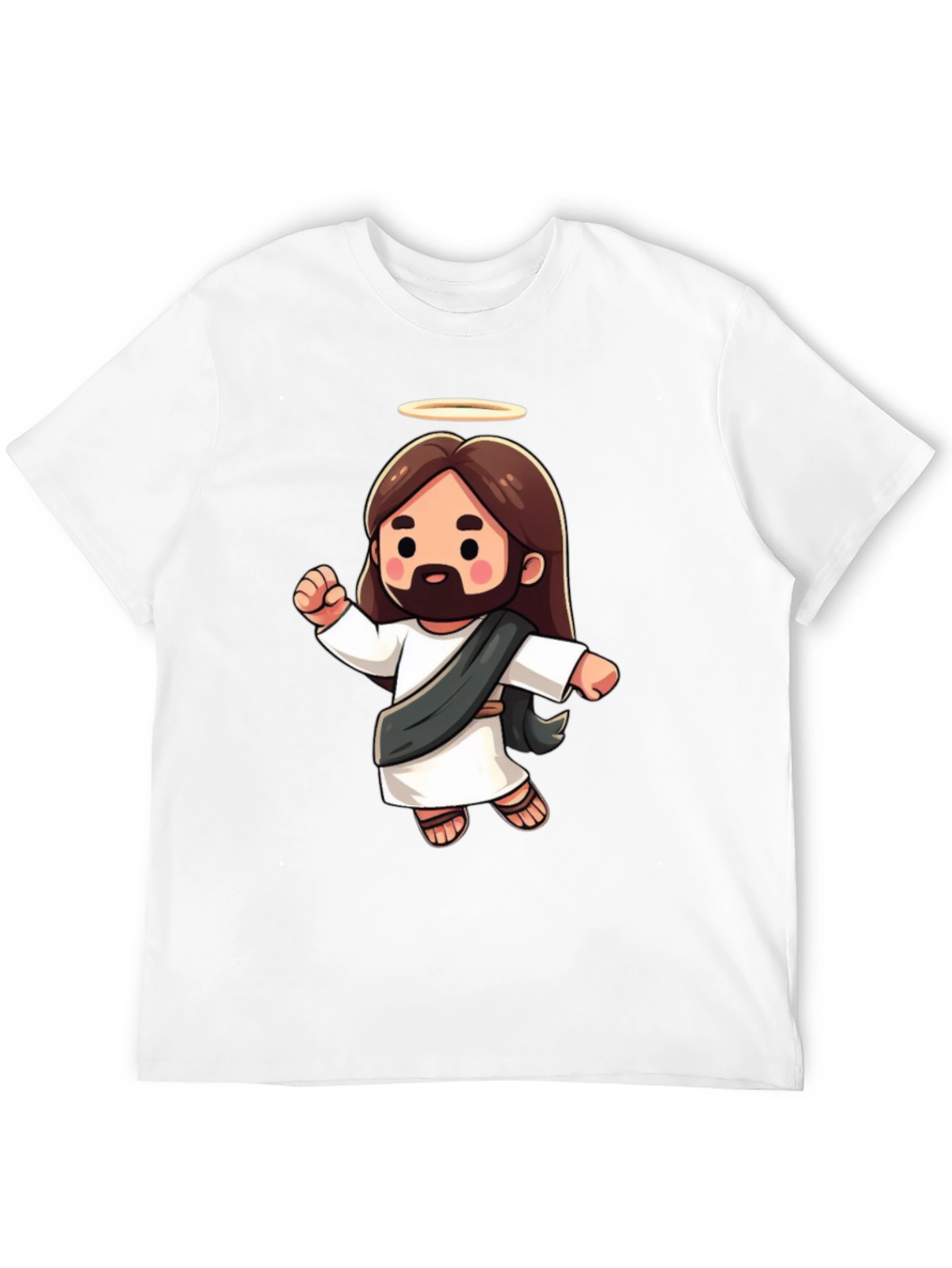 Cartoon Jesus Graphic Tee - Black