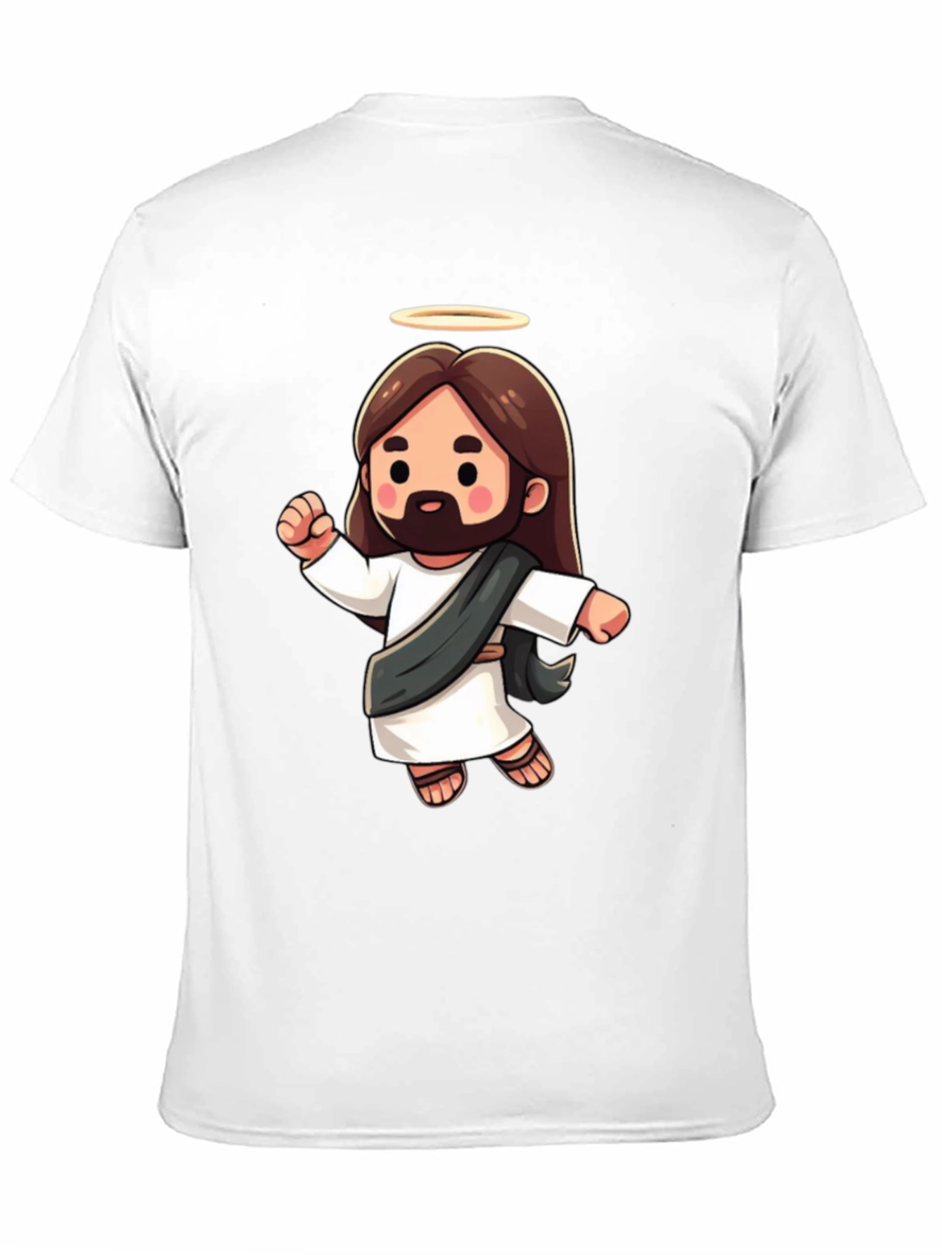 Cartoon Jesus Graphic Tee - Black