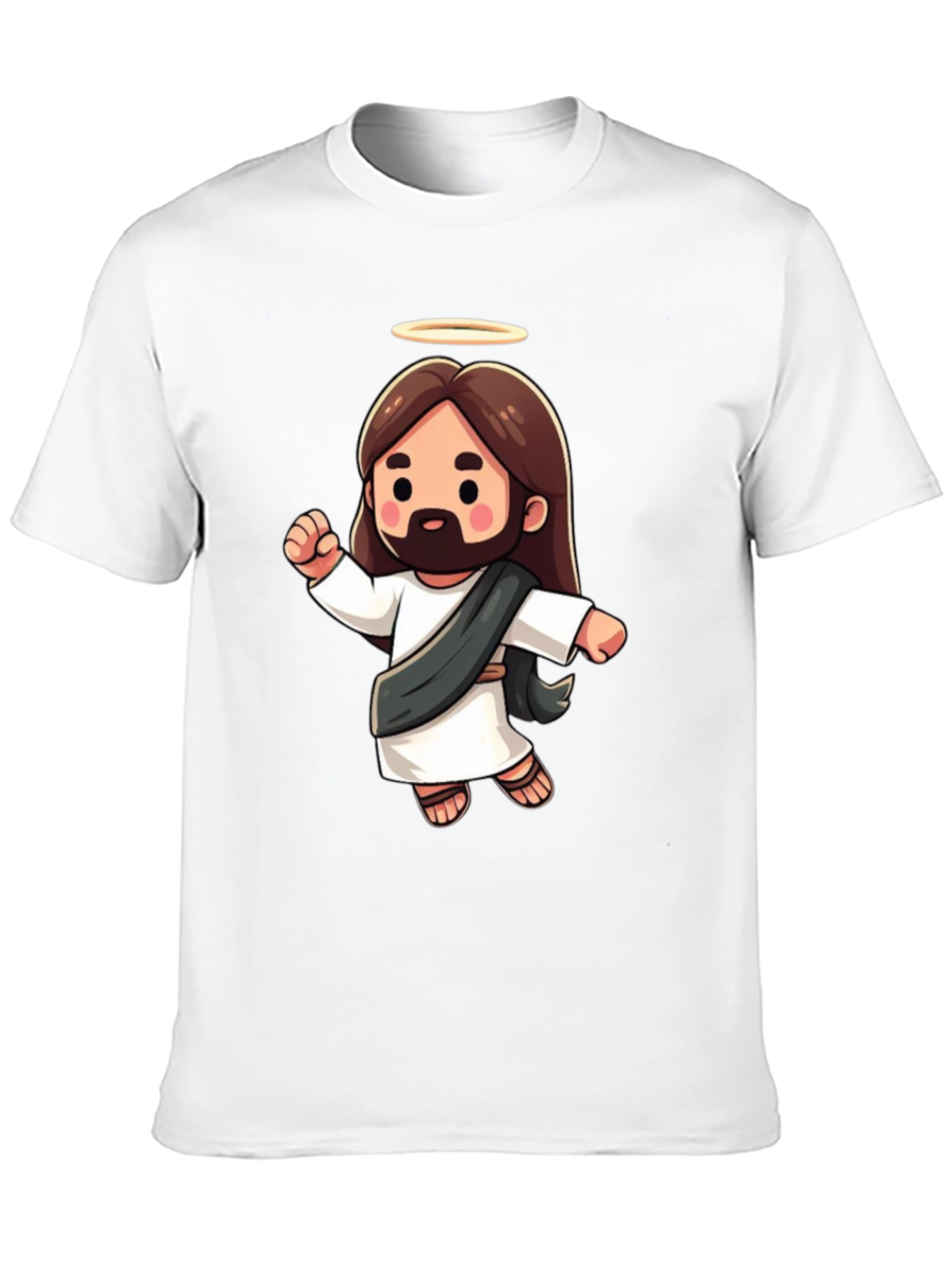 Cartoon Jesus Graphic Tee - Black