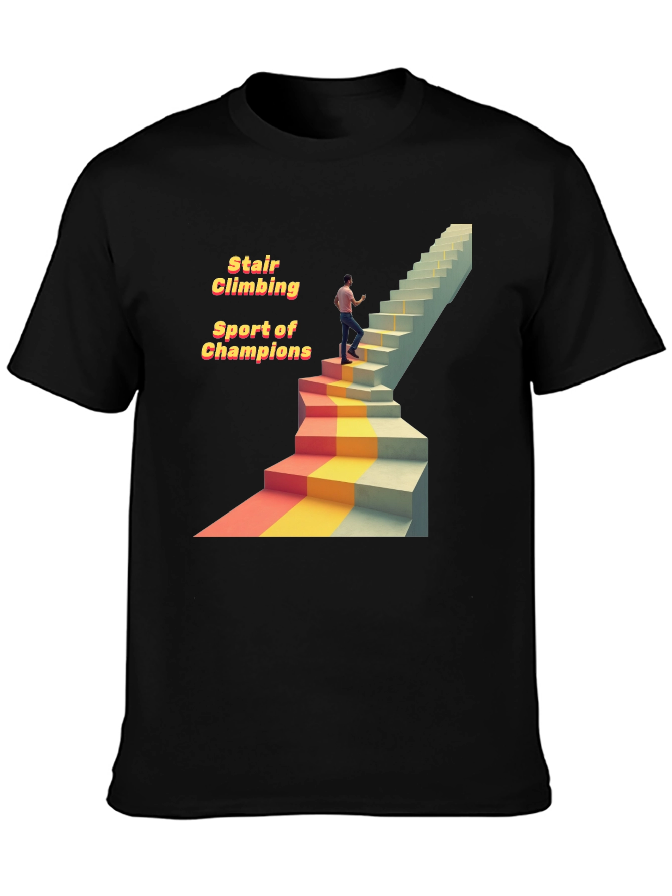 Stair Climbing Champion Black T-Shirt