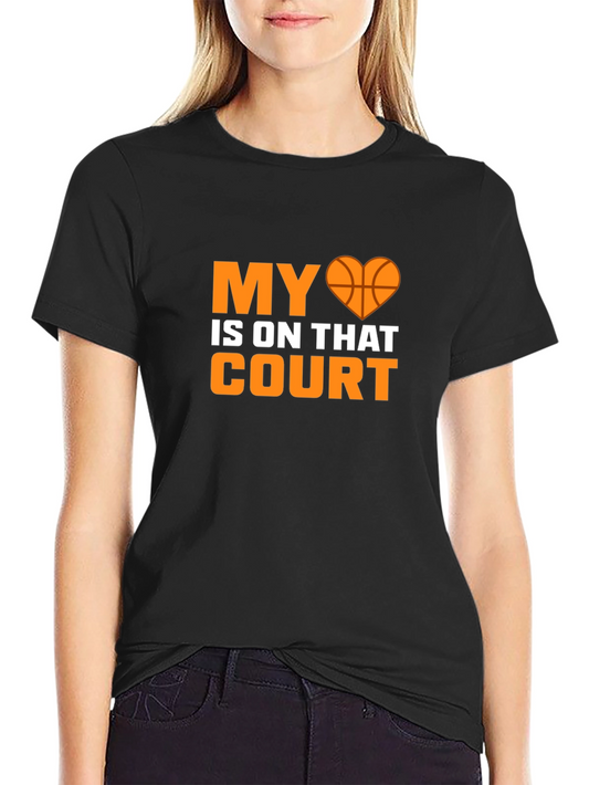 Basketball Heart Court Graphic Tee