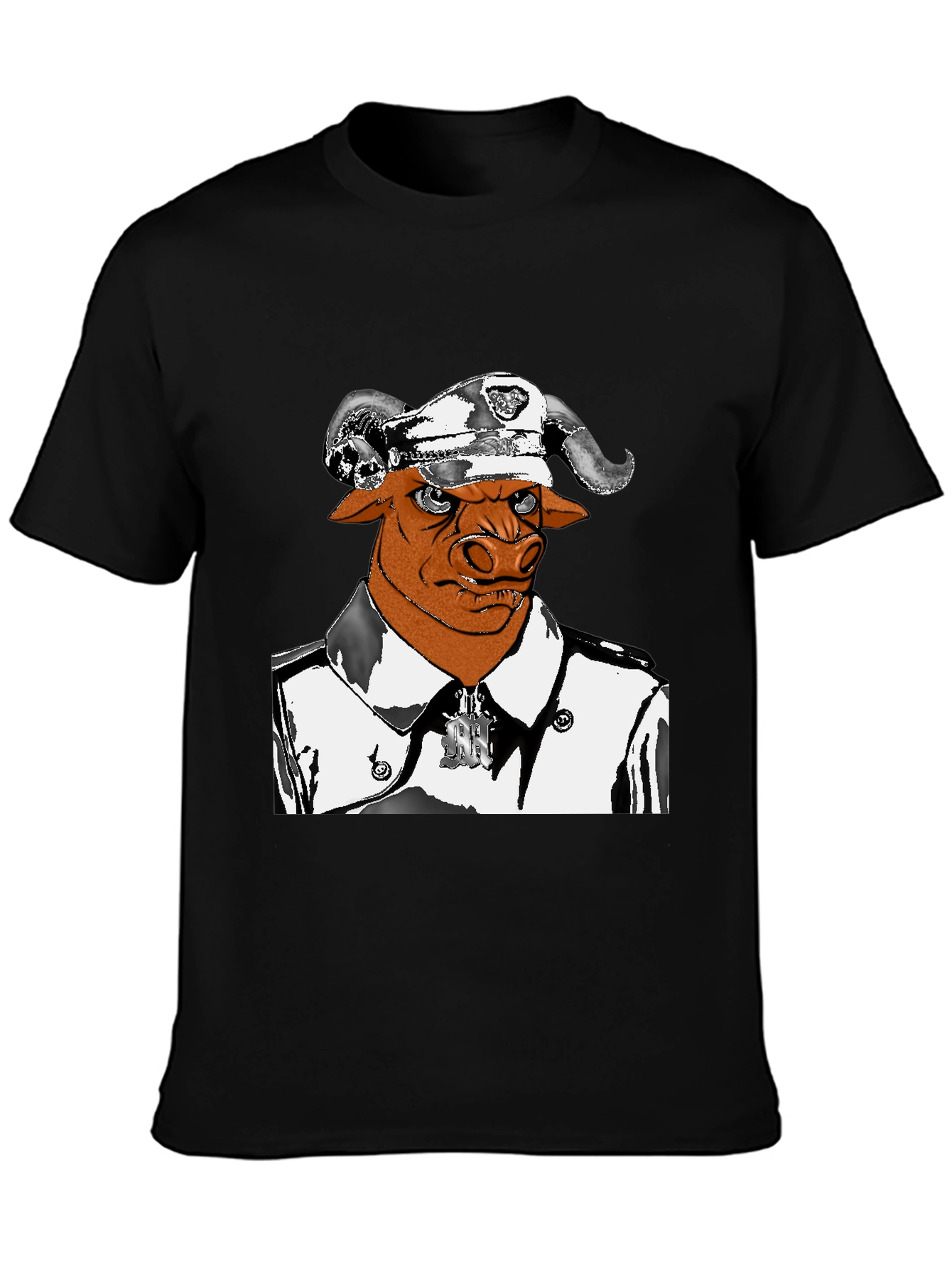 Bull Officer Graphic Tee - Unique Design!