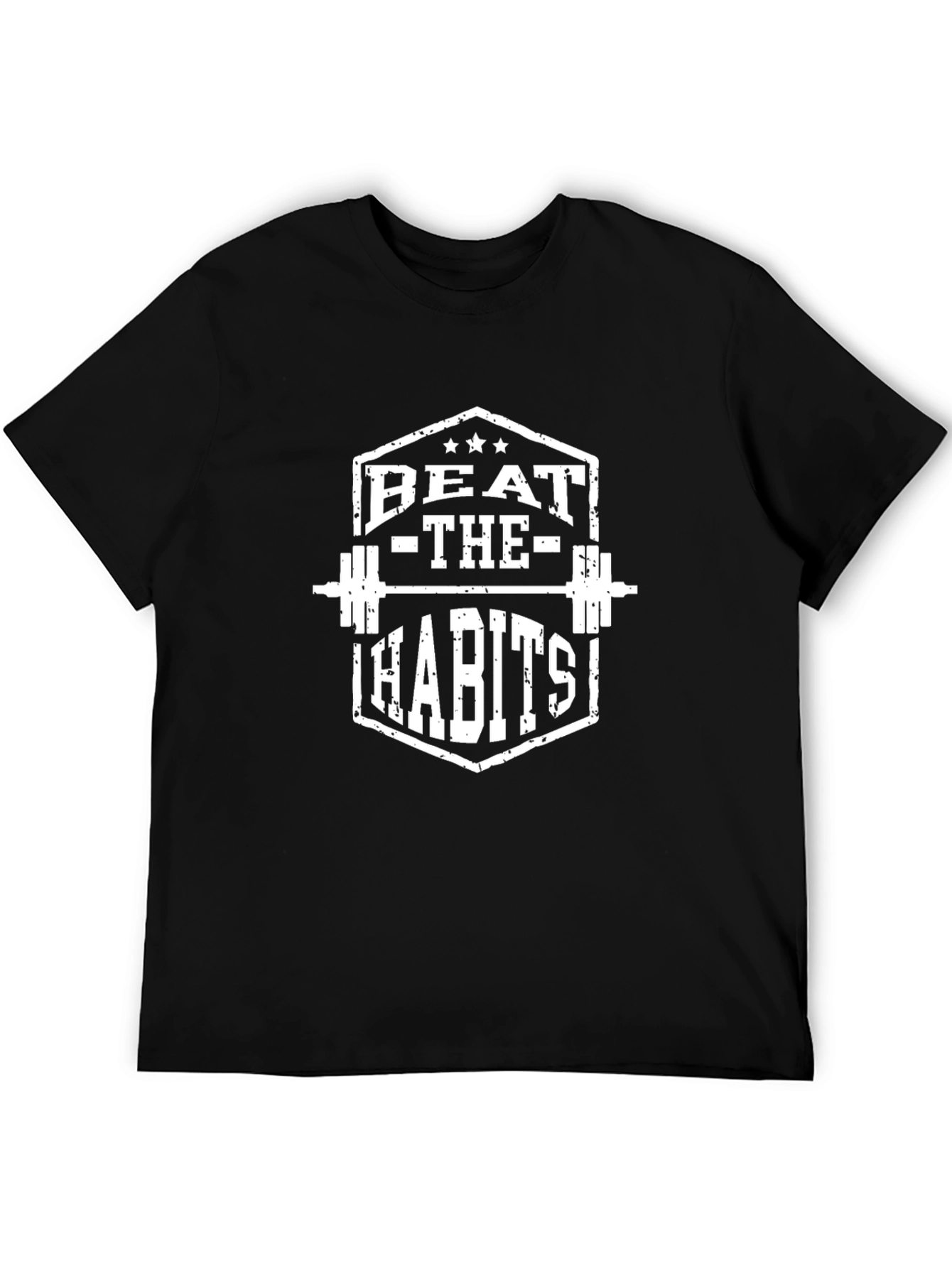 Mens Black Beat The Habits Graphic T-Shirt