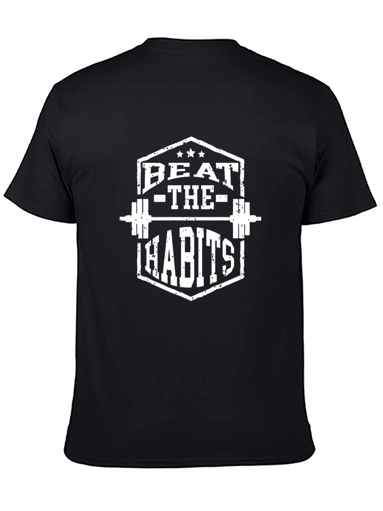 Mens Black Beat The Habits Graphic T-Shirt