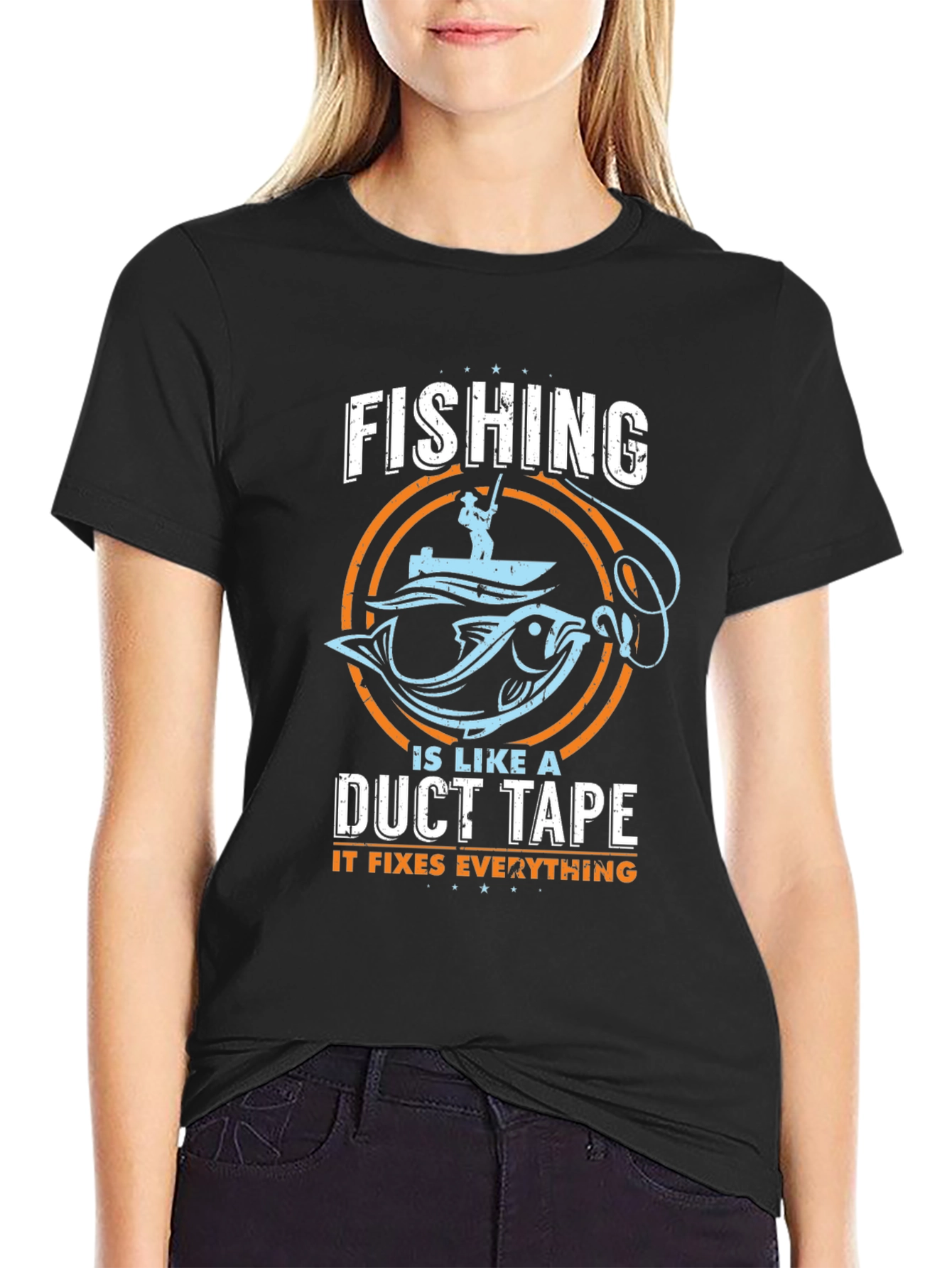 Fishing Duct Tape Fixes Everything Tee