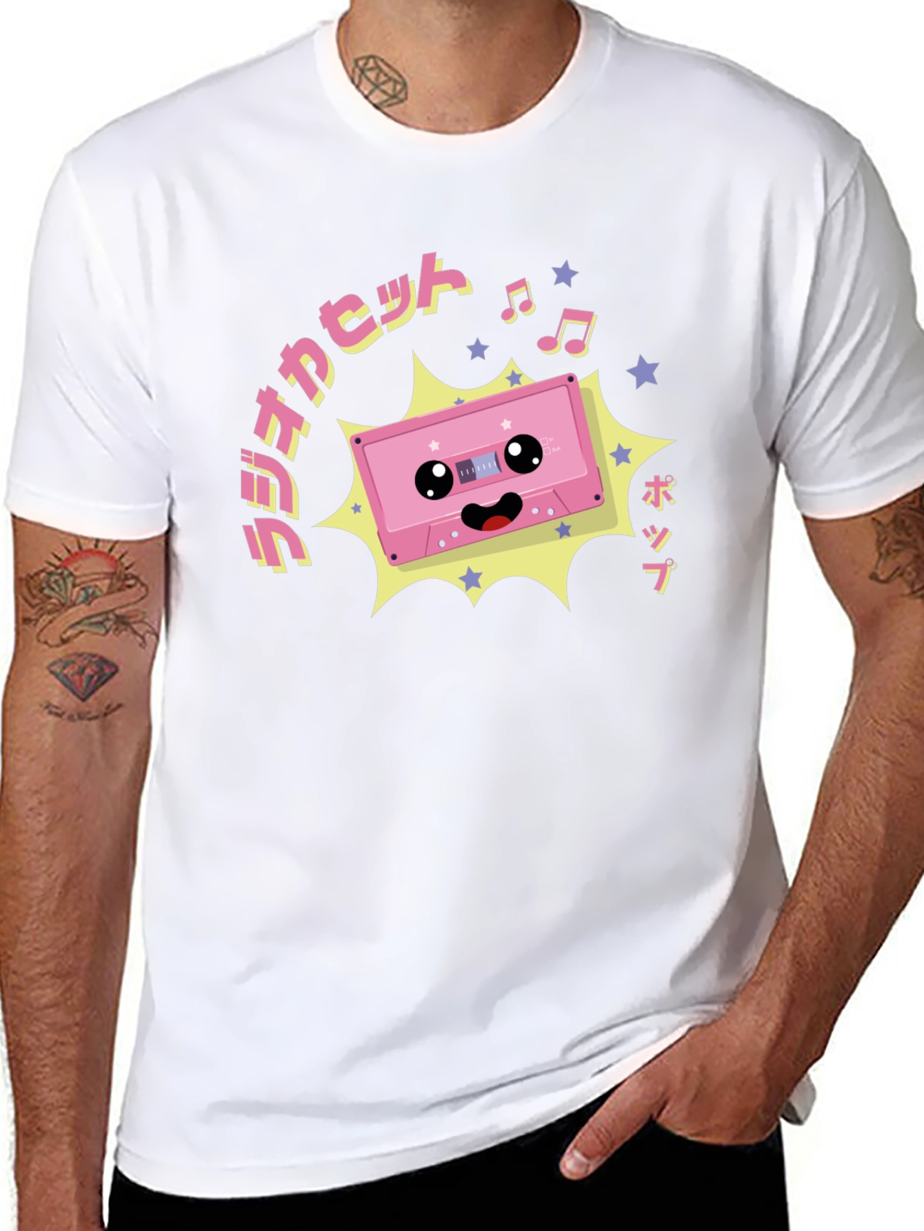 Kawaii Cassette Tape Graphic T-Shirt