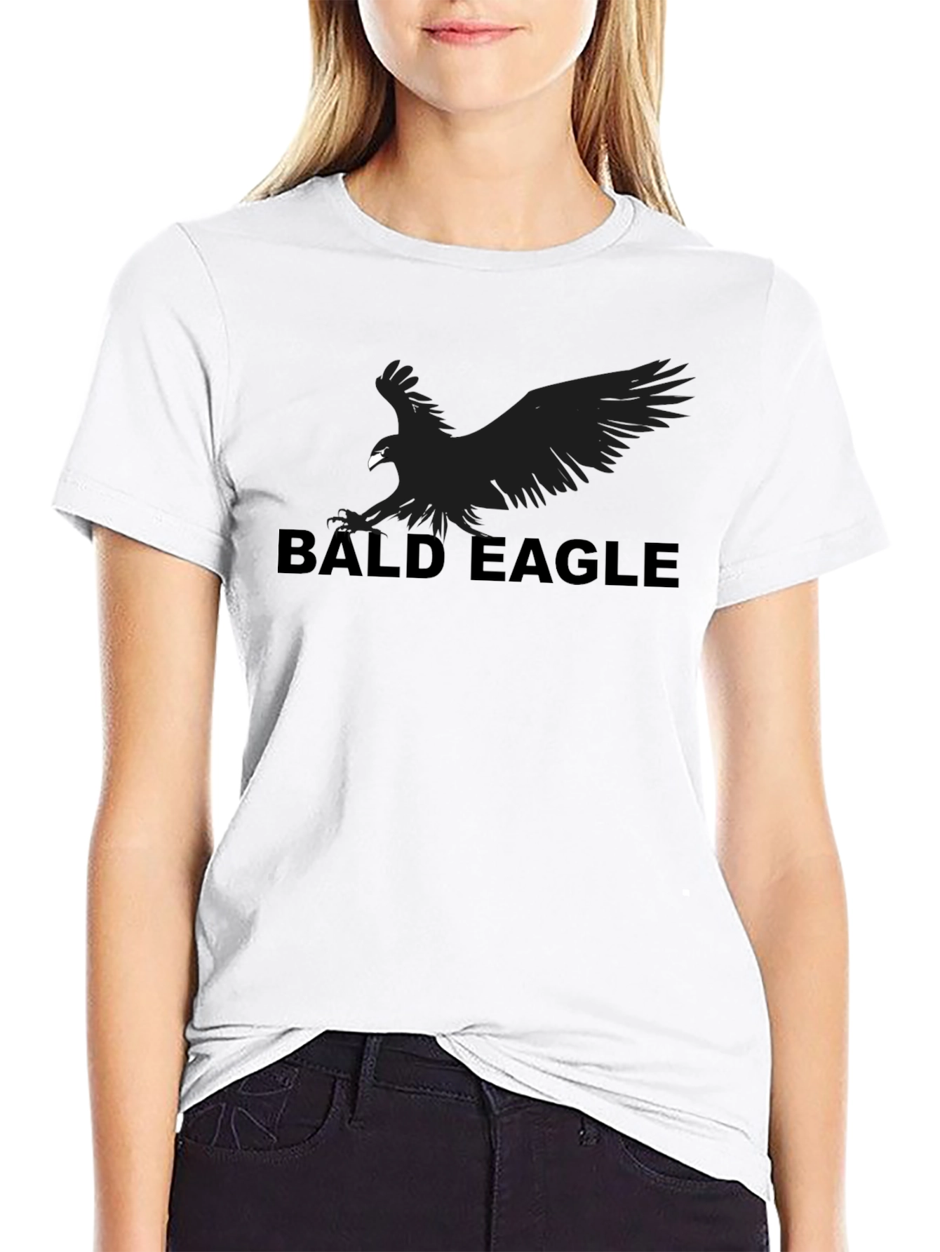 Bald Eagle Graphic T-Shirt - Black Cotton Tee