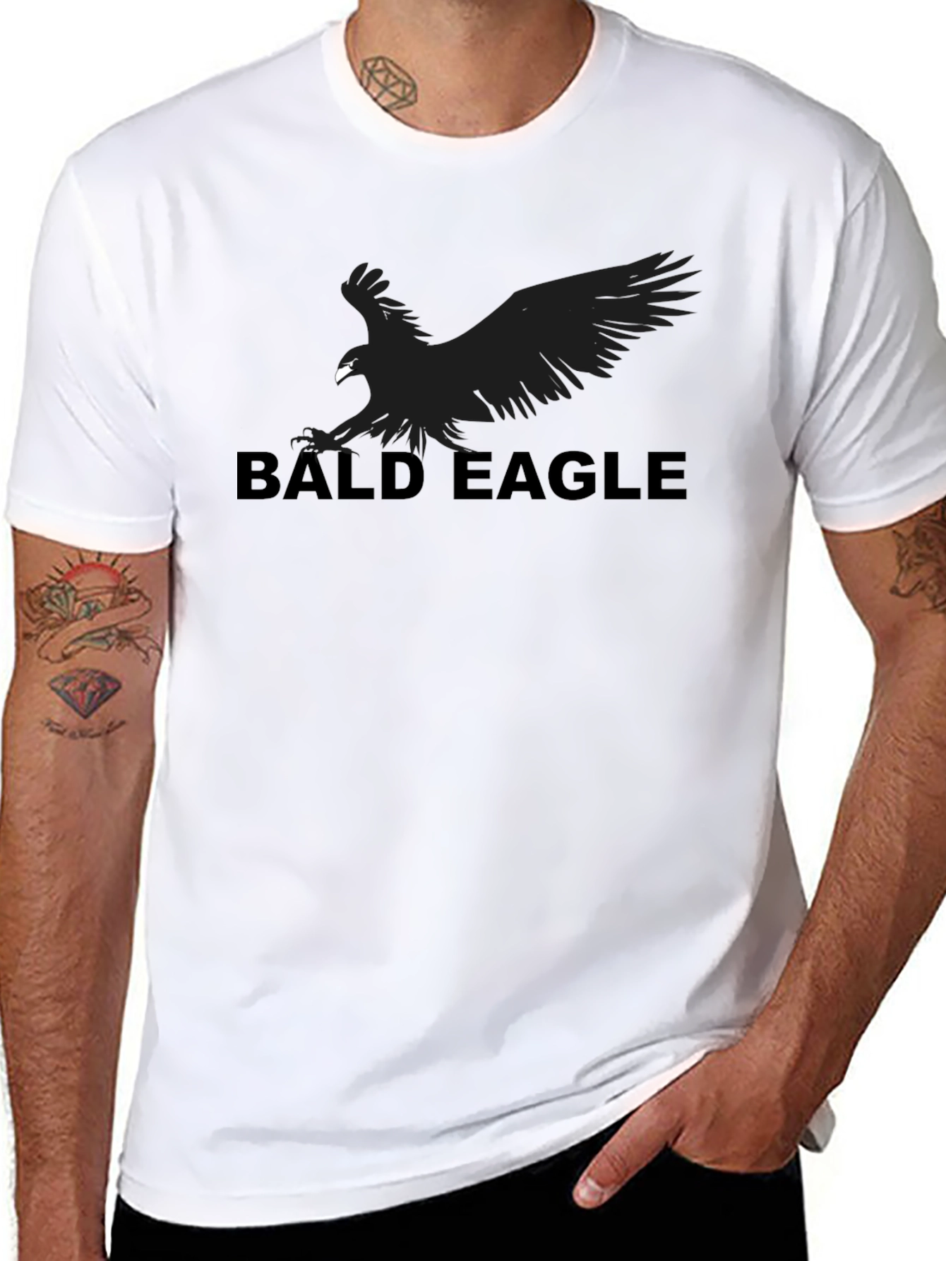 Bald Eagle Graphic T-Shirt - Black Cotton Tee
