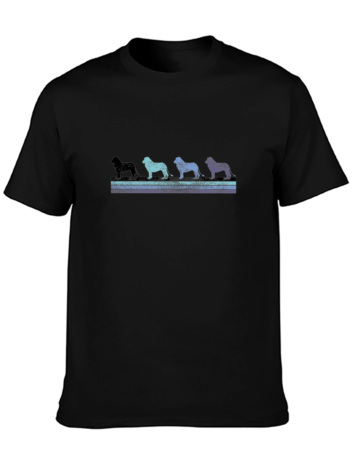 Lion Silhouette Mens Black T-Shirt
