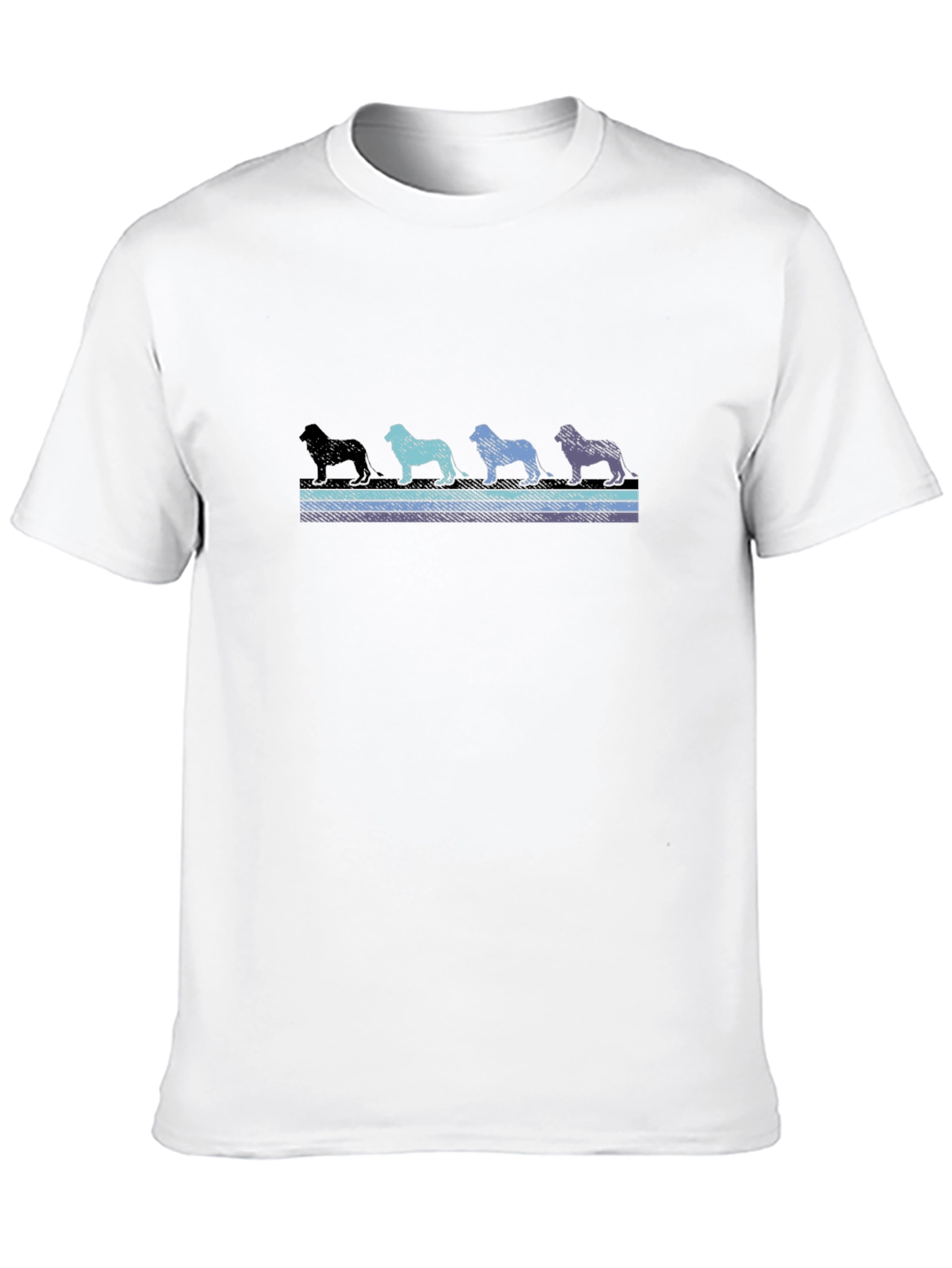 Lion Silhouette Mens Black T-Shirt