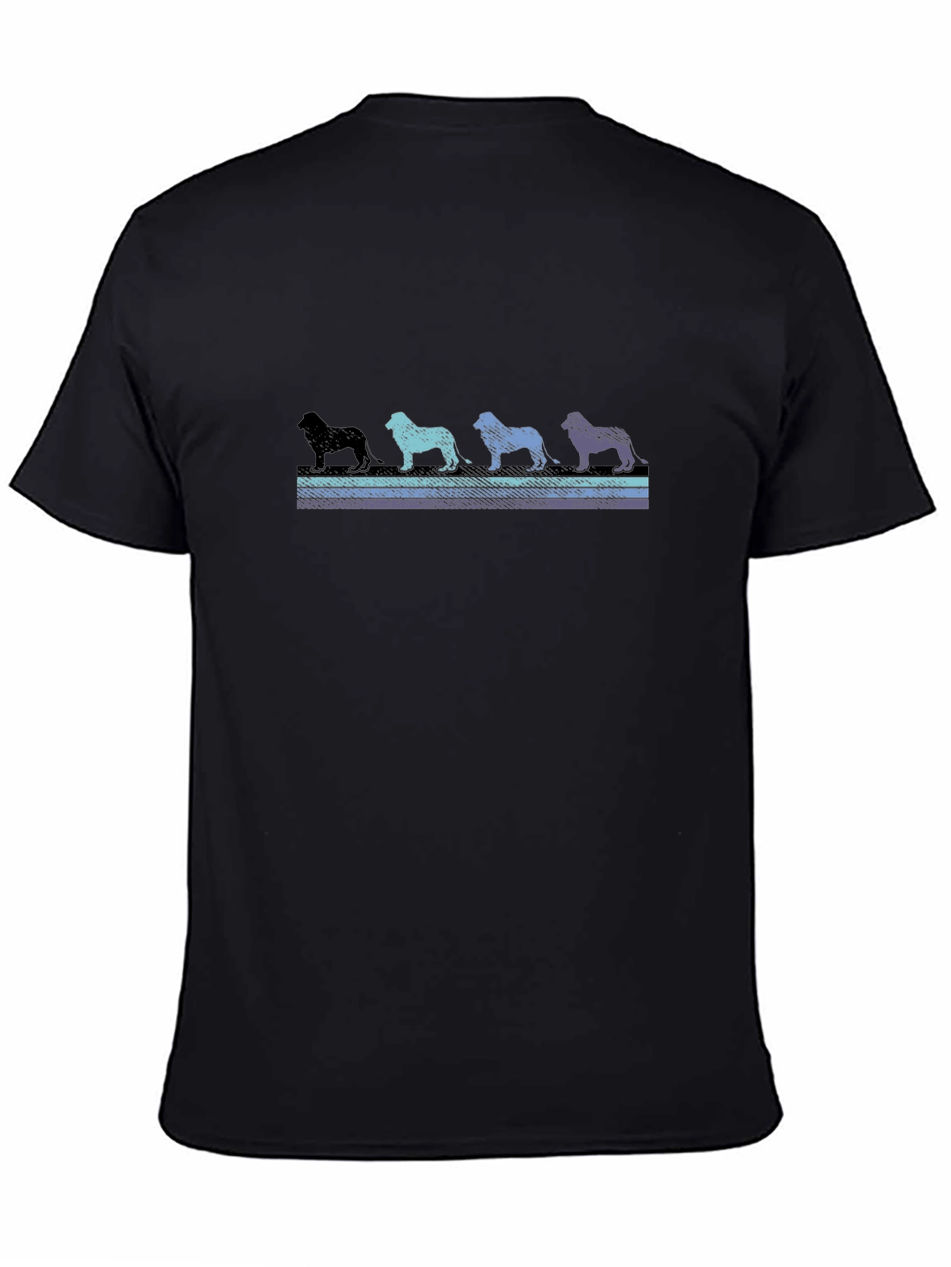 Lion Silhouette Mens Black T-Shirt