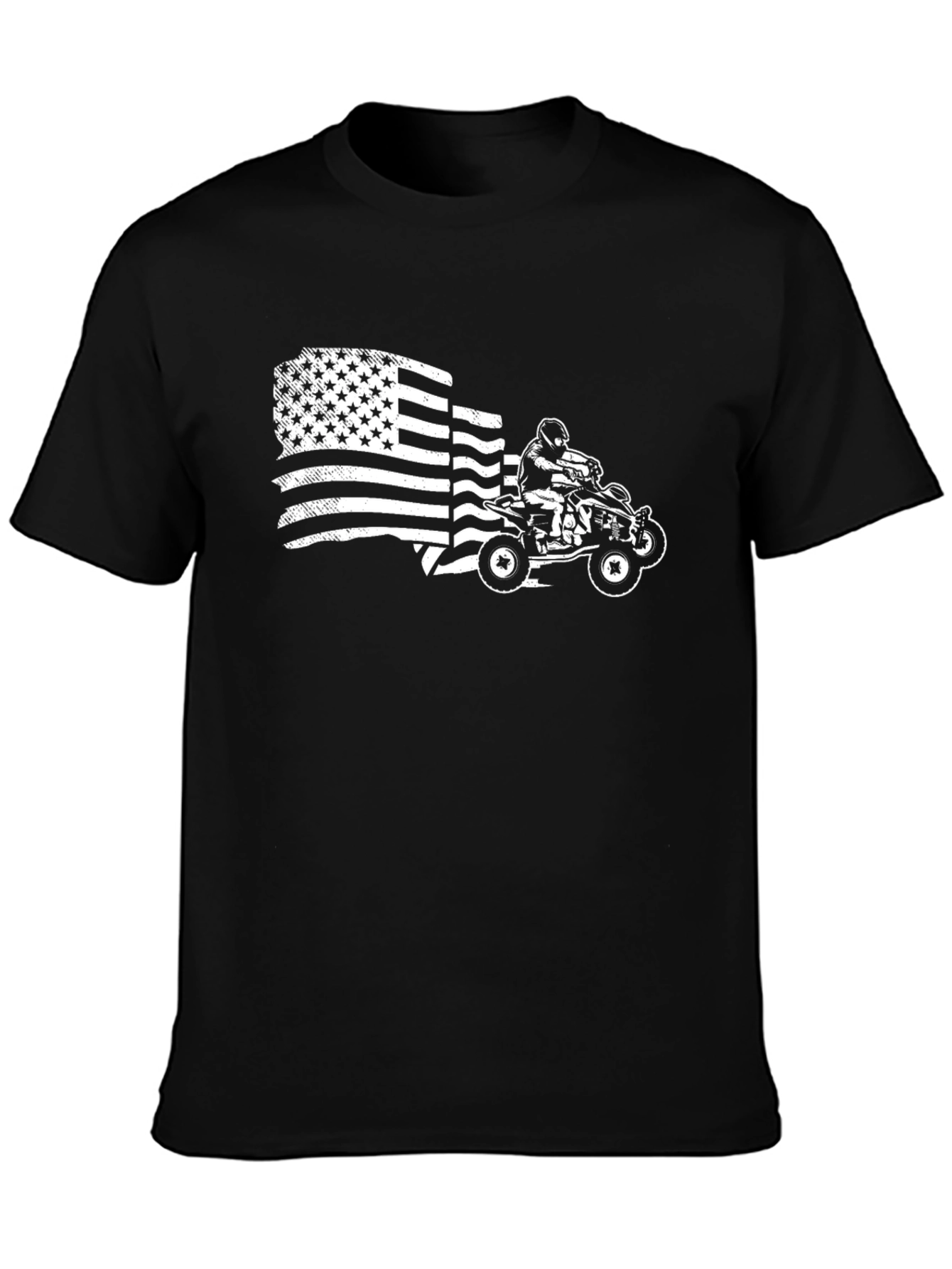 American Flag ATV T-Shirt - Black