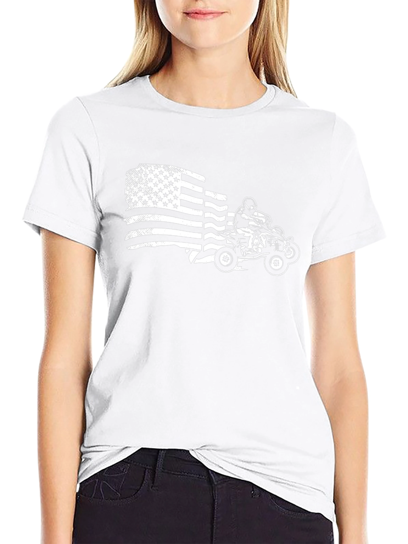 American Flag ATV T-Shirt - Black