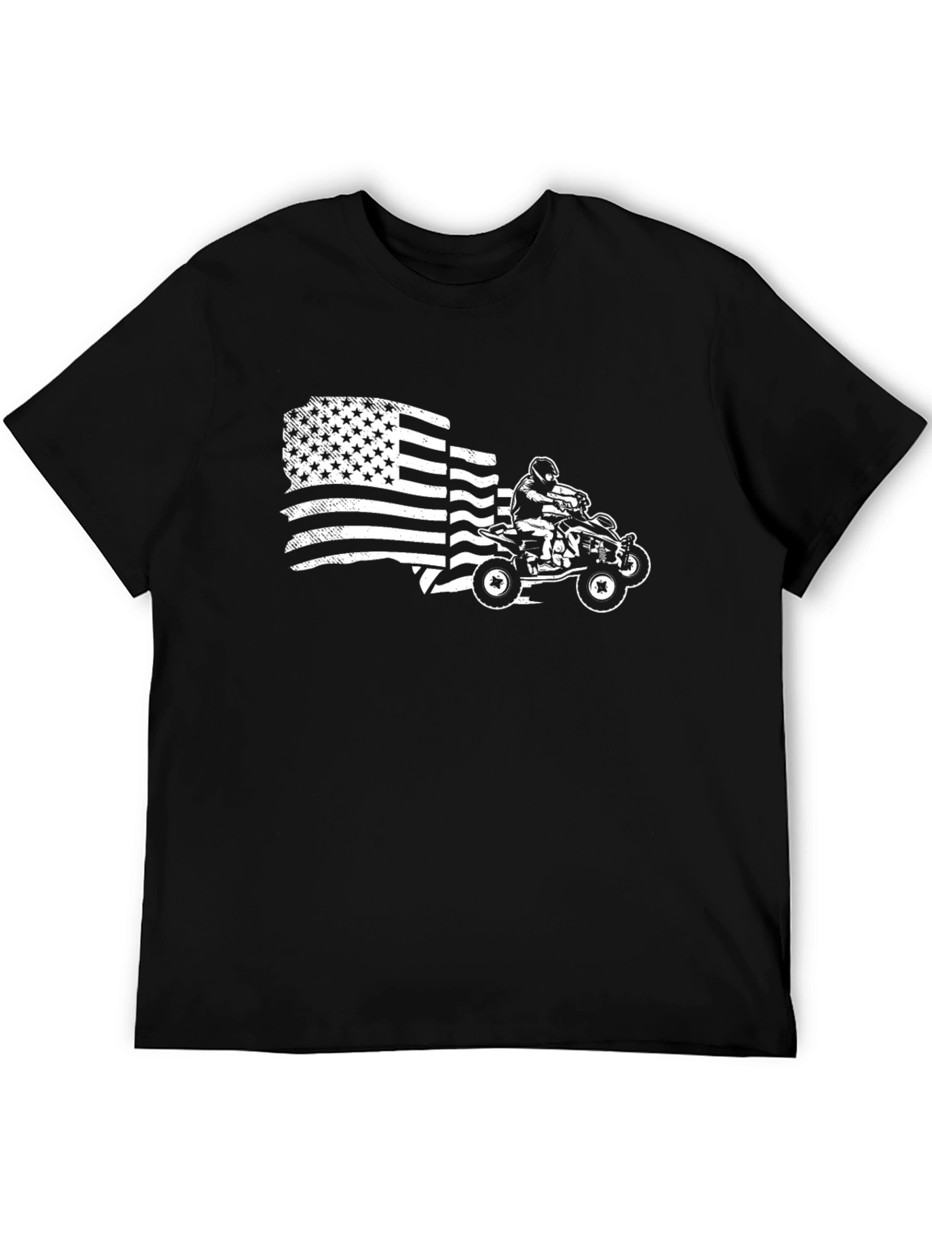 American Flag ATV T-Shirt - Black