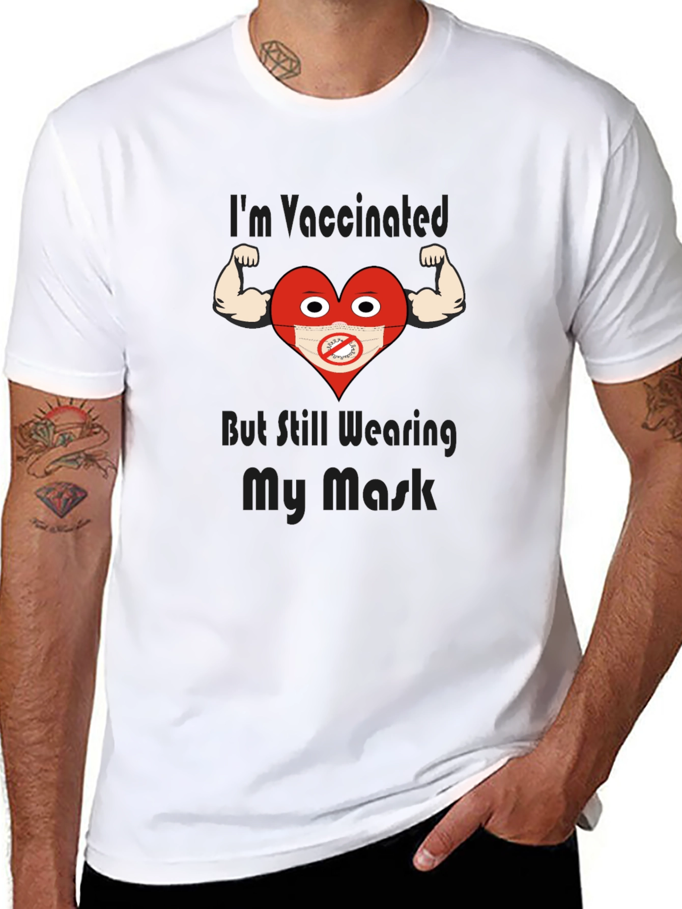 Vaccinated Heart Wearing Mask T-Shirt