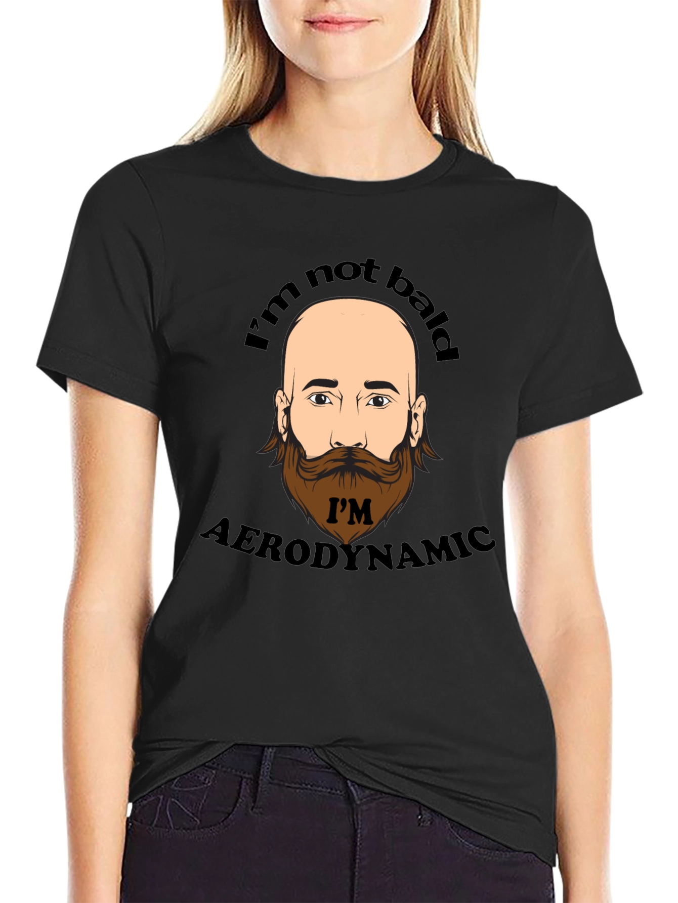Funny Bald Man Aerodynamic Graphic T-Shirt