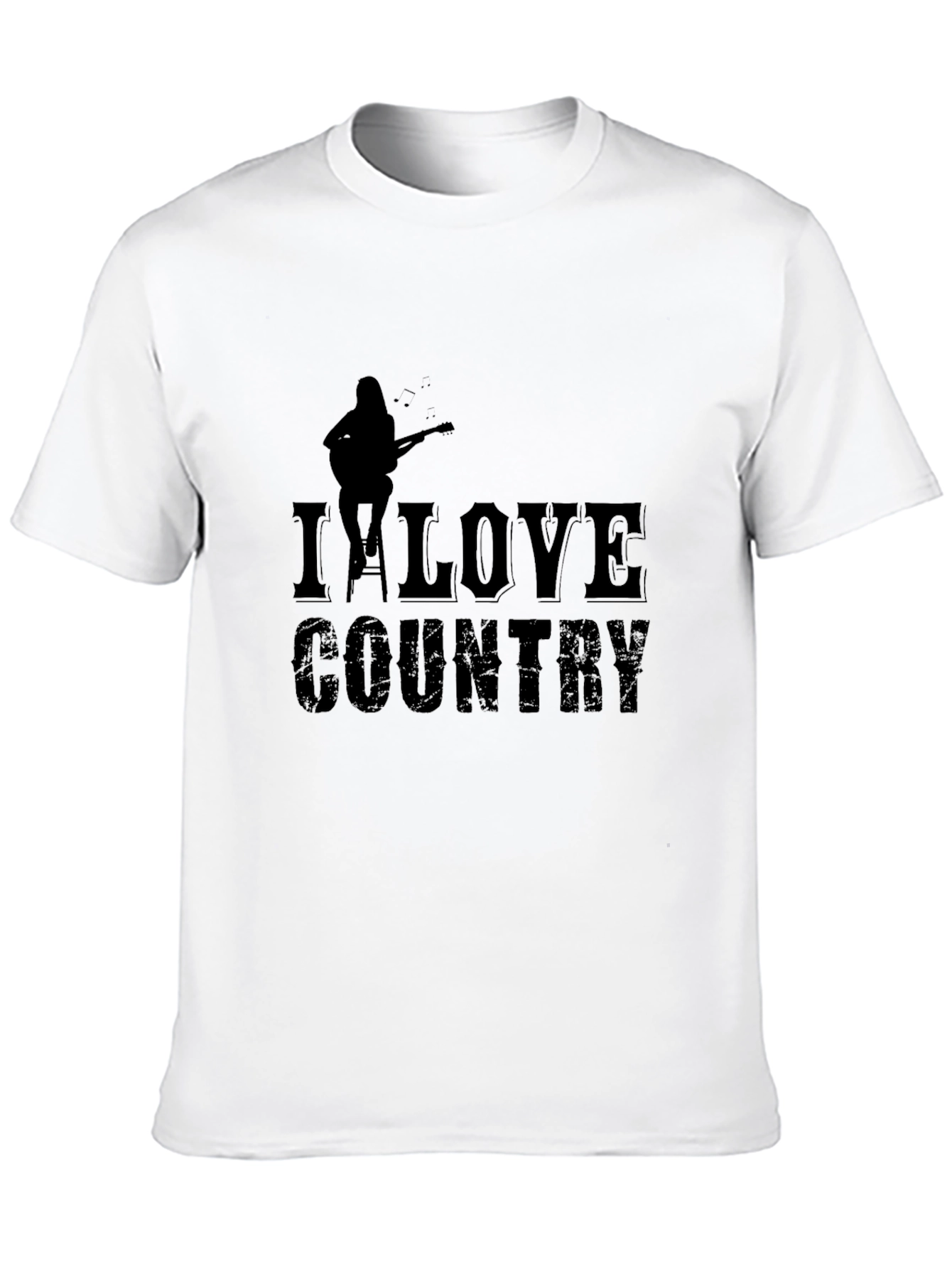 I Love Country Music Graphic Tee - Black