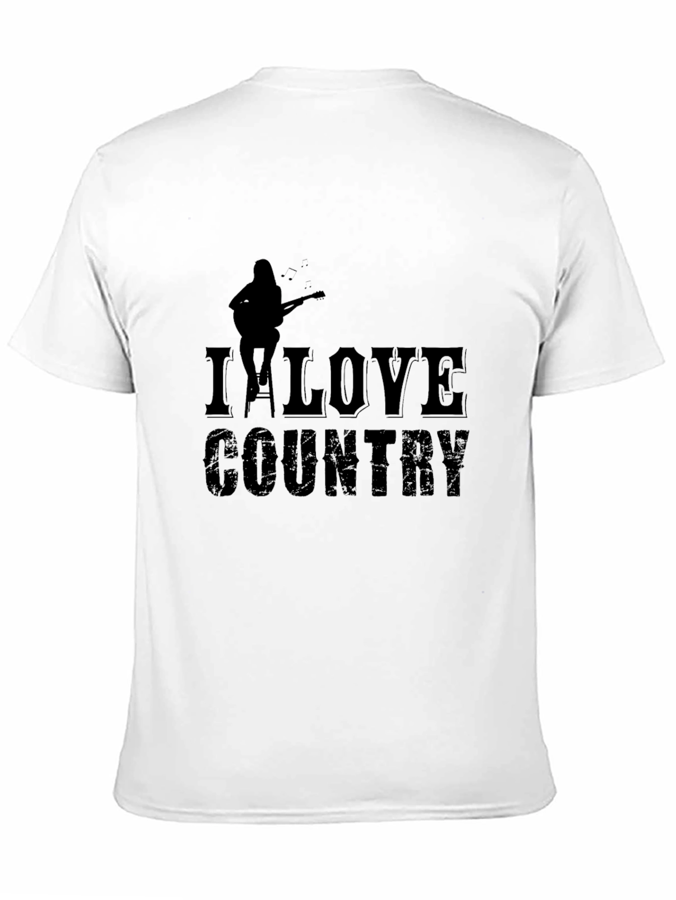 I Love Country Music Graphic Tee - Black