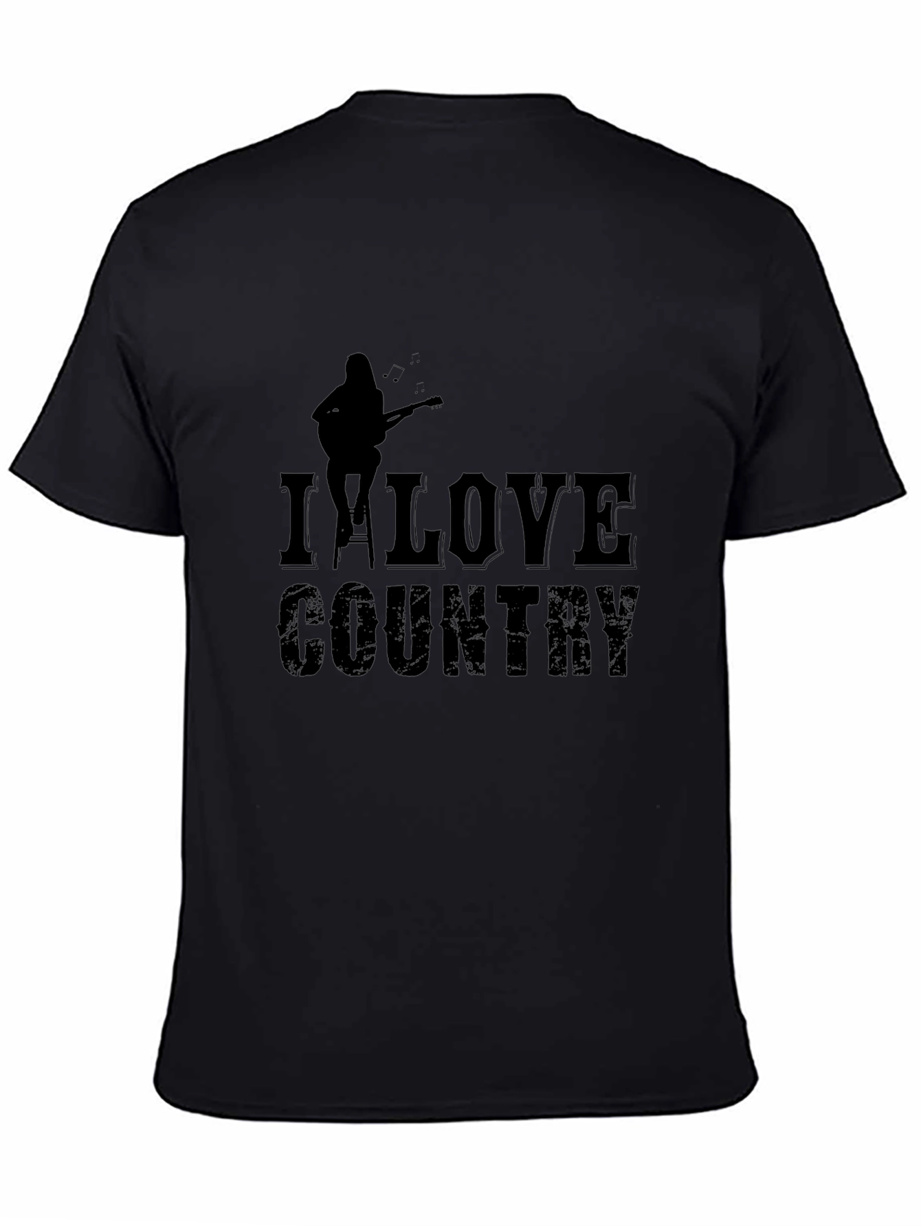 I Love Country Music Graphic Tee - Black