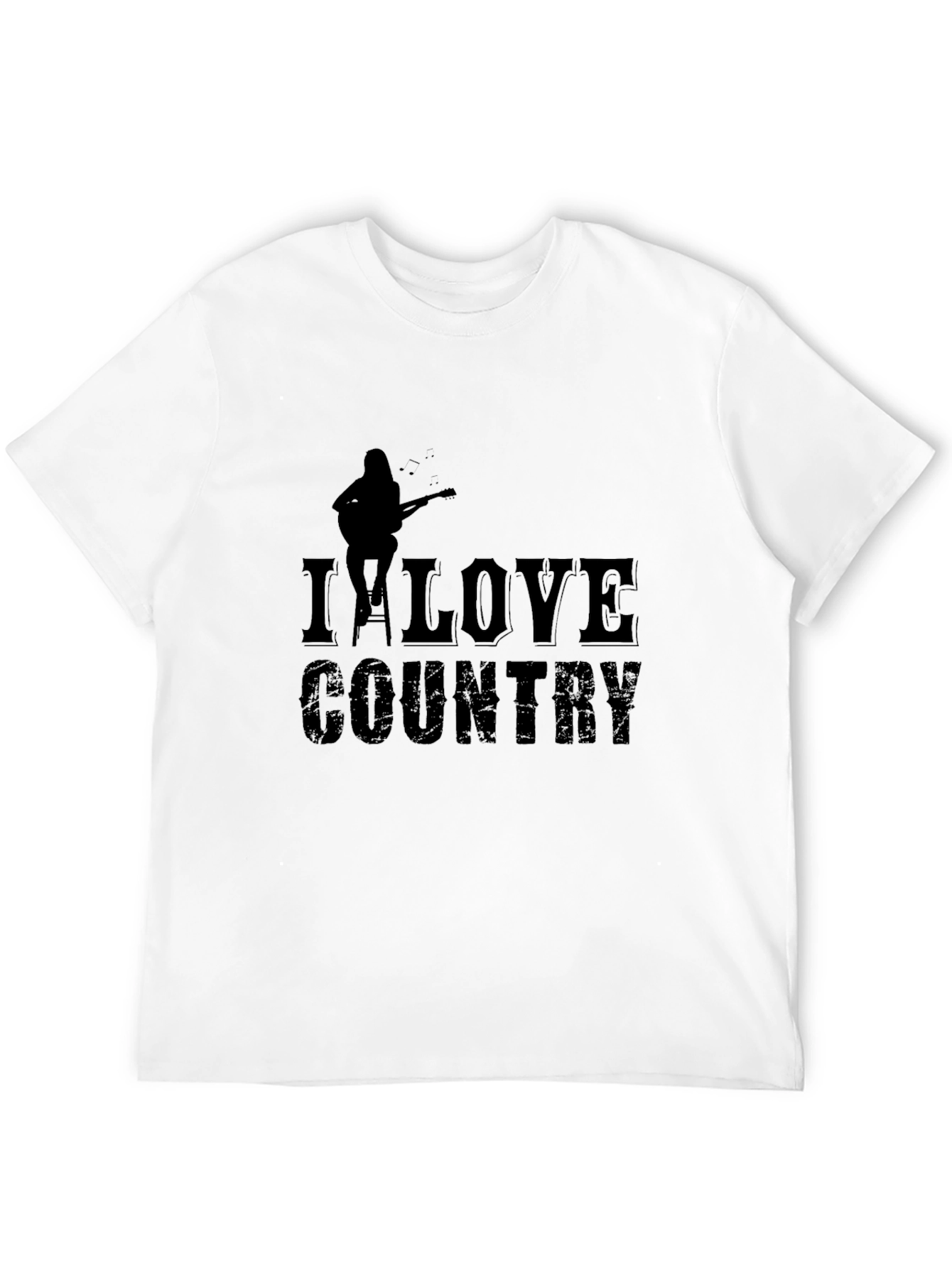 I Love Country Music Graphic Tee - Black