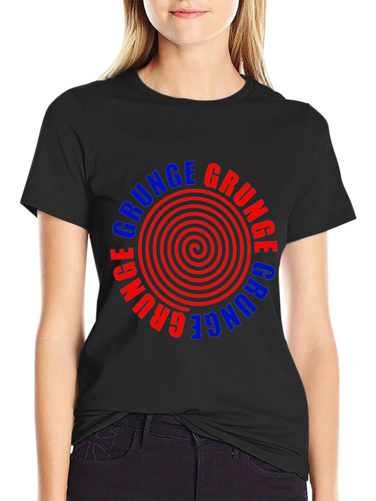 Grunge Graphic Tee - Retro Spiral Design