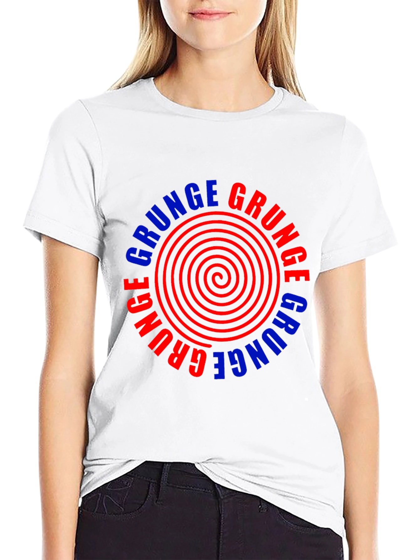 Grunge Graphic Tee - Retro Spiral Design