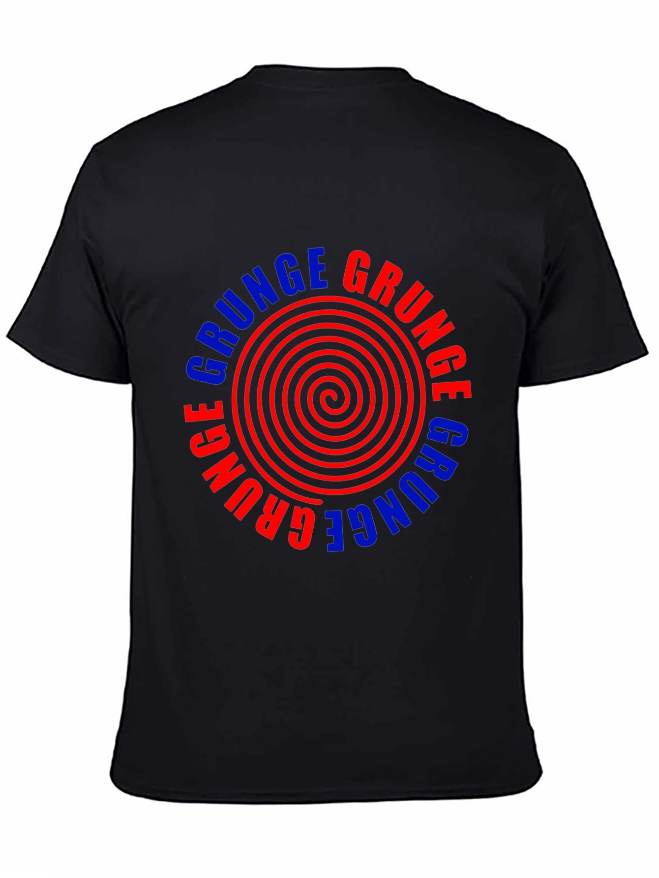 Grunge Graphic Tee - Retro Spiral Design