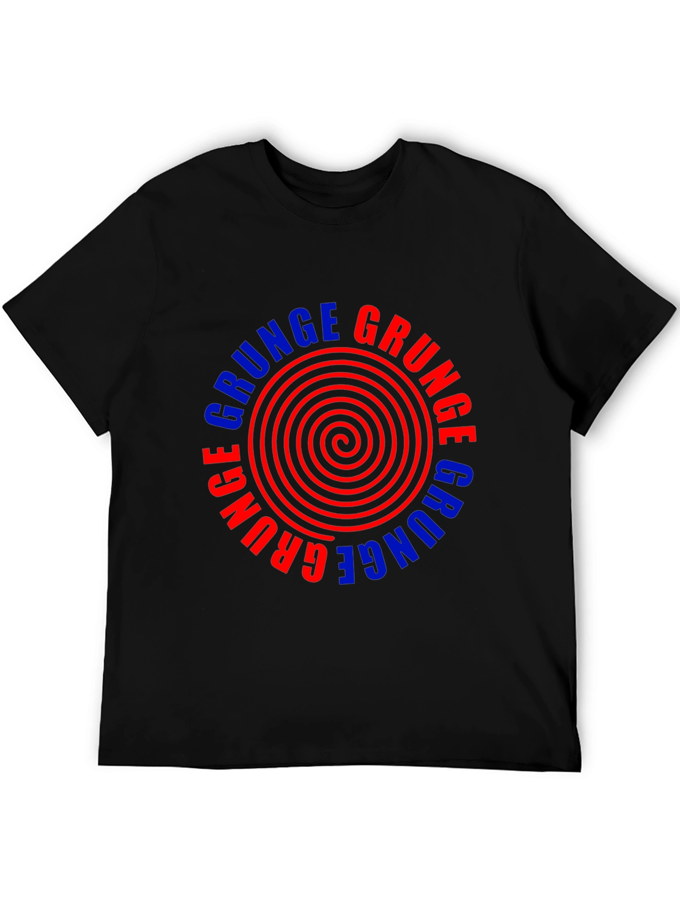 Grunge Graphic Tee - Retro Spiral Design