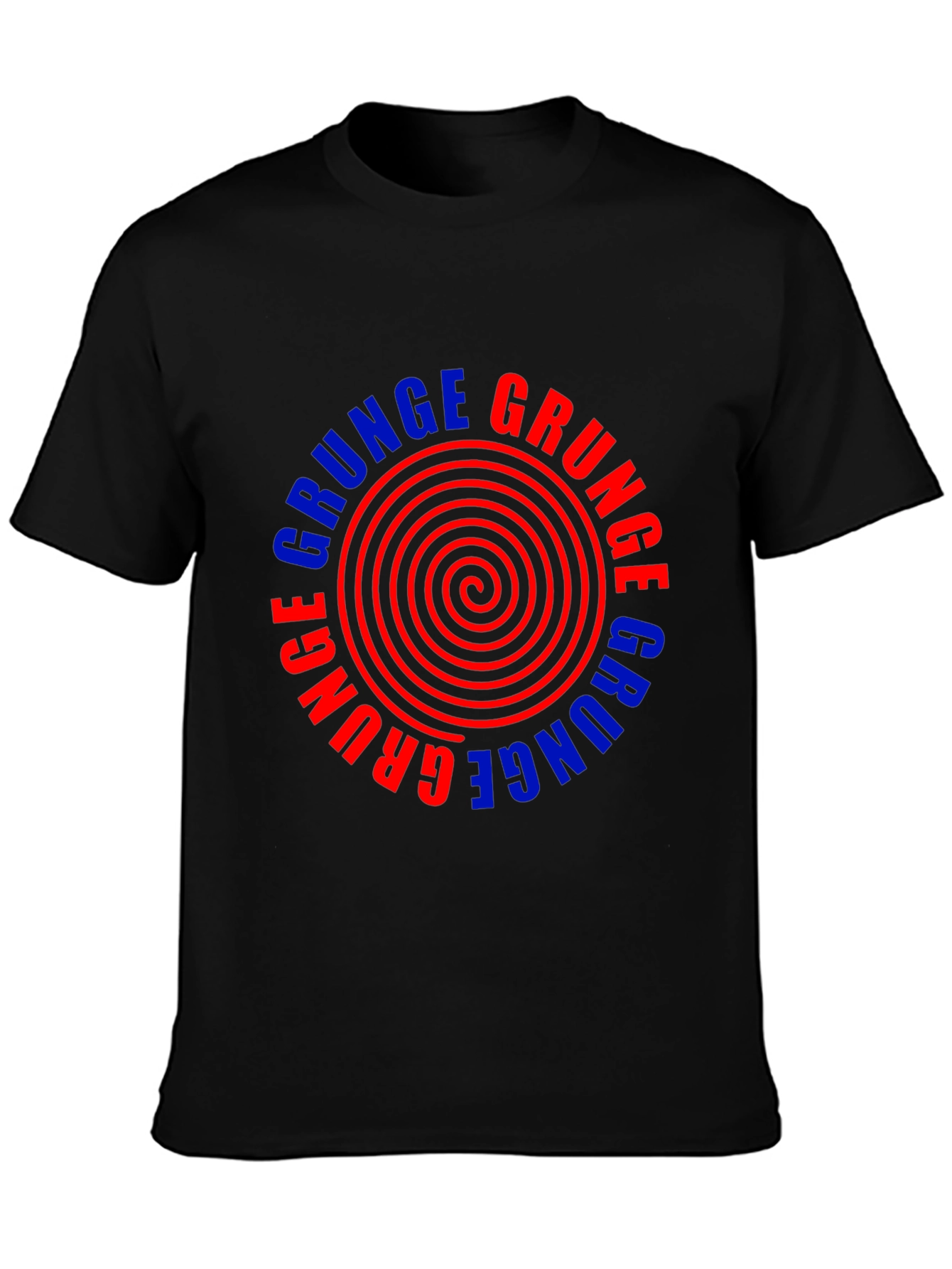 Grunge Graphic Tee - Retro Spiral Design