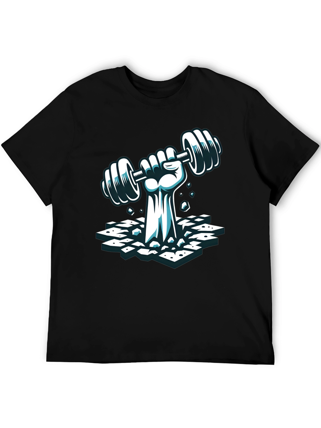Workout Graphic Tee - Lifting Weights Fist T-Shirt