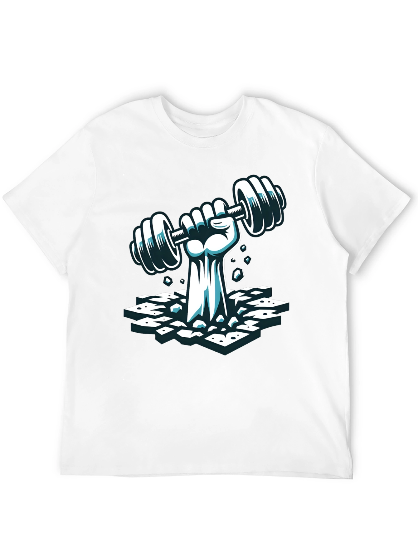 Workout Graphic Tee - Lifting Weights Fist T-Shirt