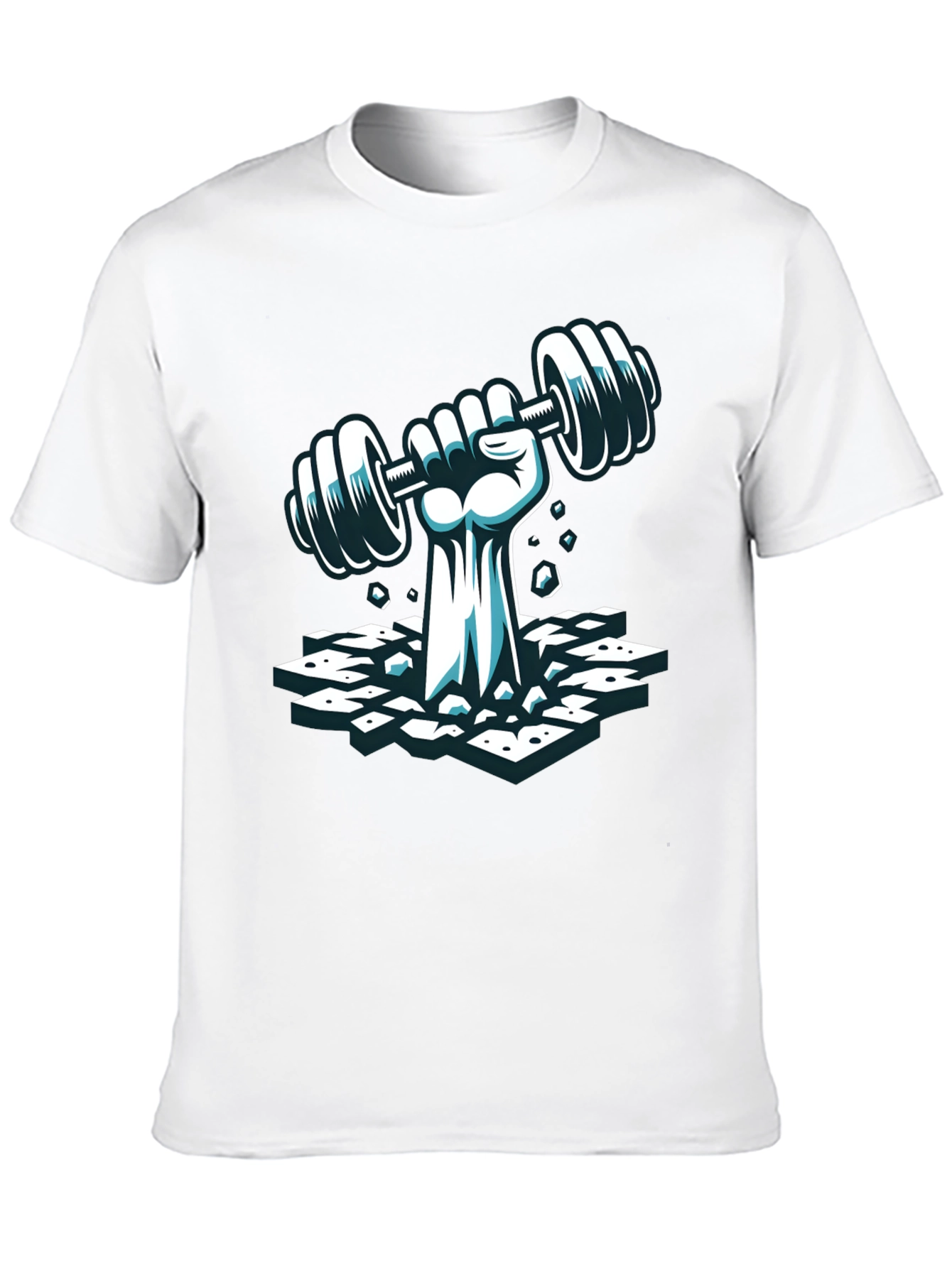 Workout Graphic Tee - Lifting Weights Fist T-Shirt