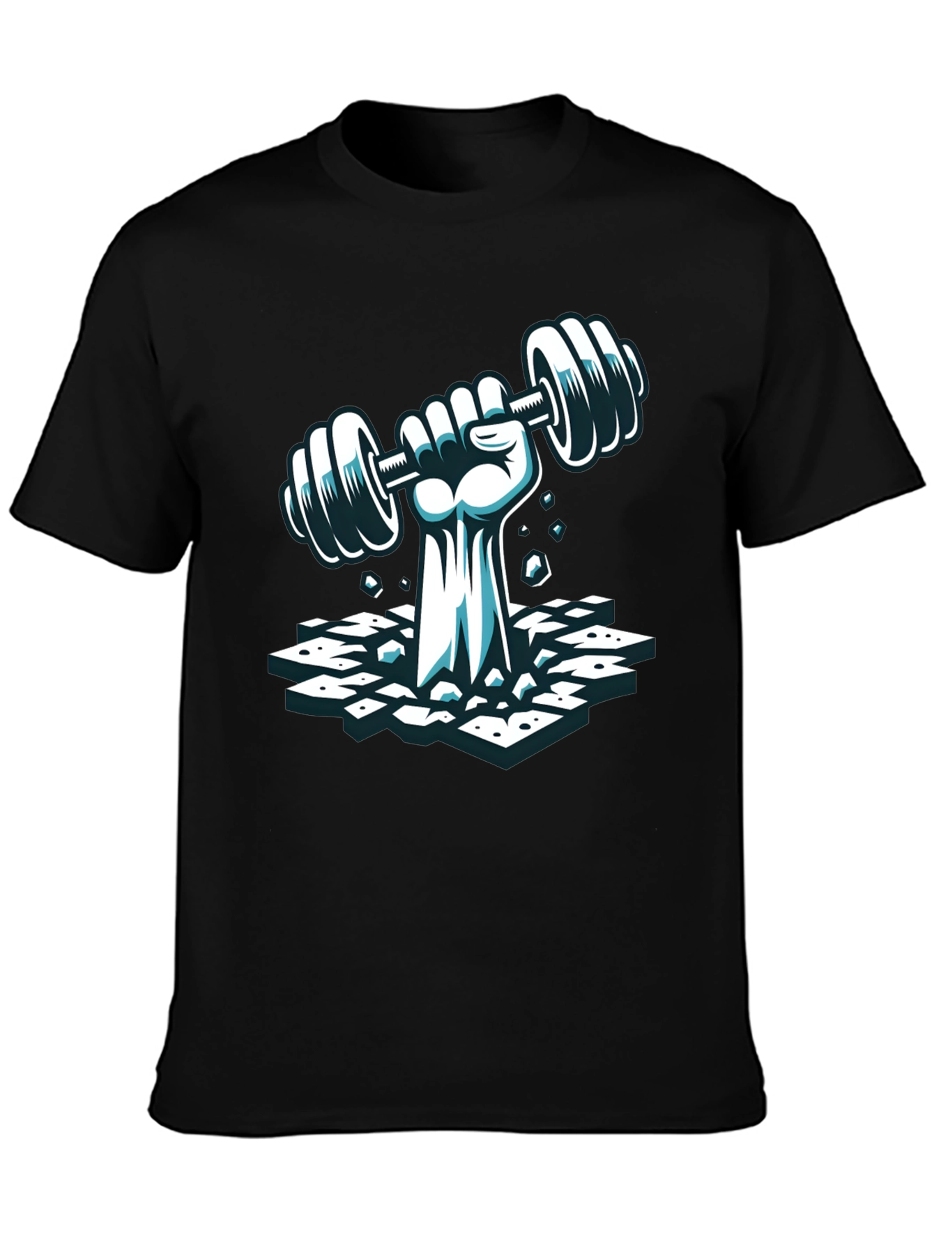 Workout Graphic Tee - Lifting Weights Fist T-Shirt