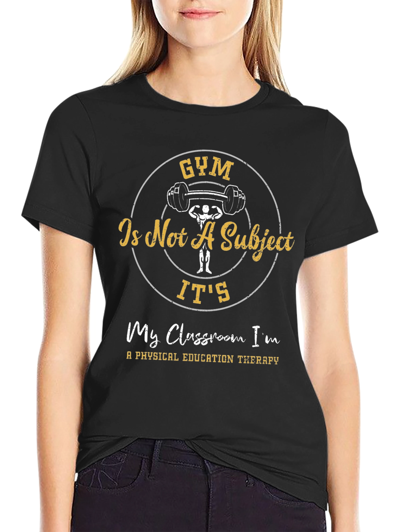 Gym is Not A Subject Black T-Shirt