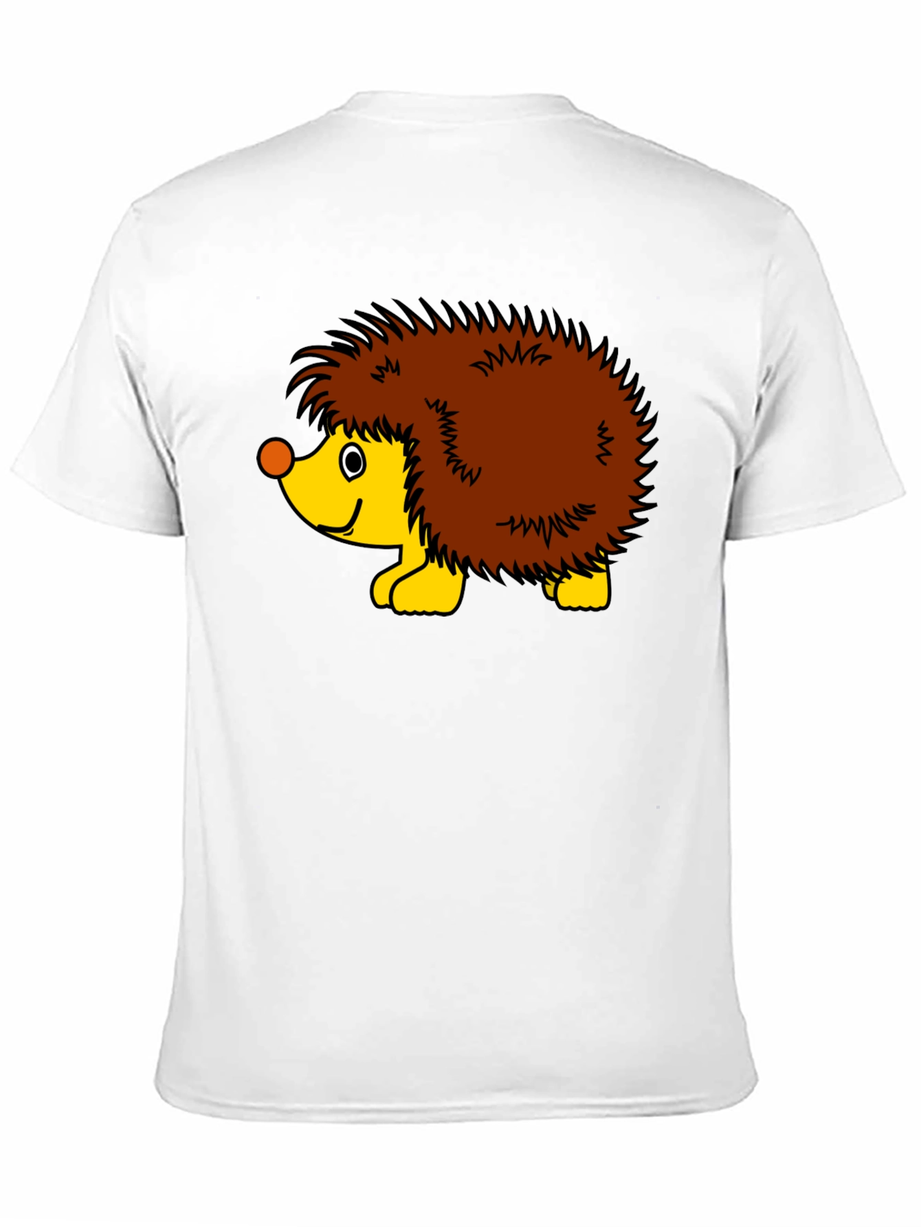 Black T-Shirt with Cartoon Hedgehog Graphic