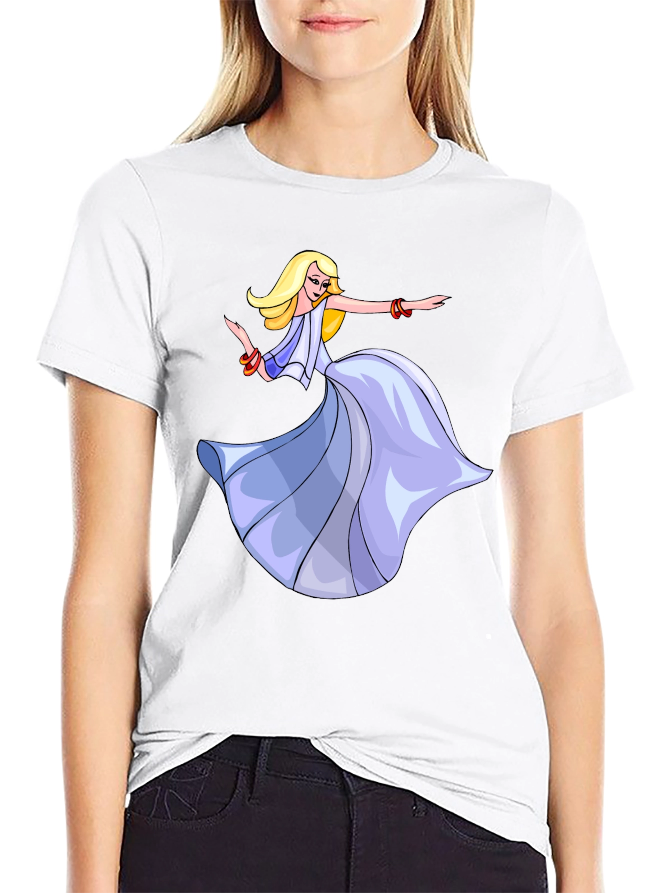 Dancing Woman Graphic Black Tee