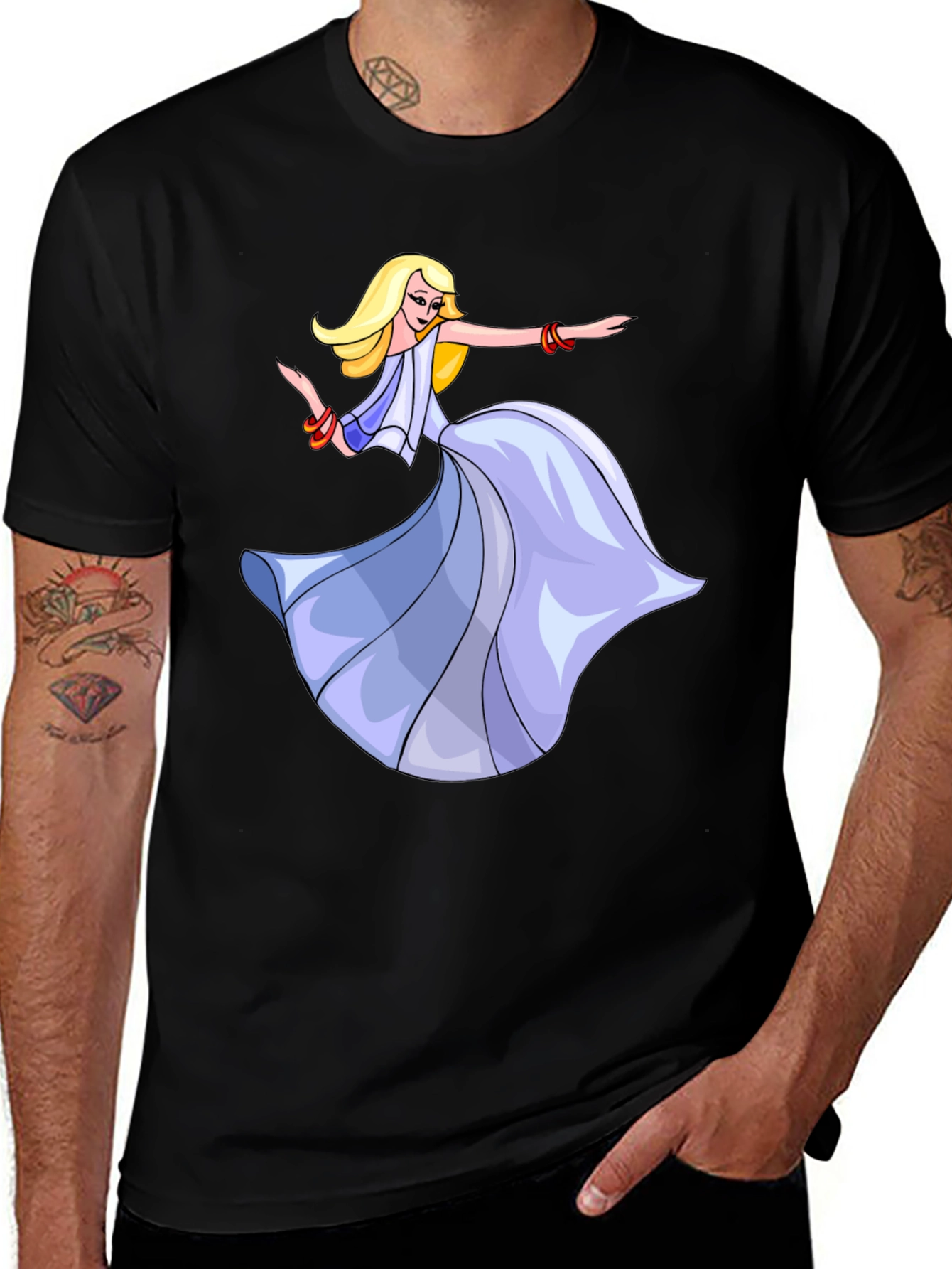 Dancing Woman Graphic Black Tee