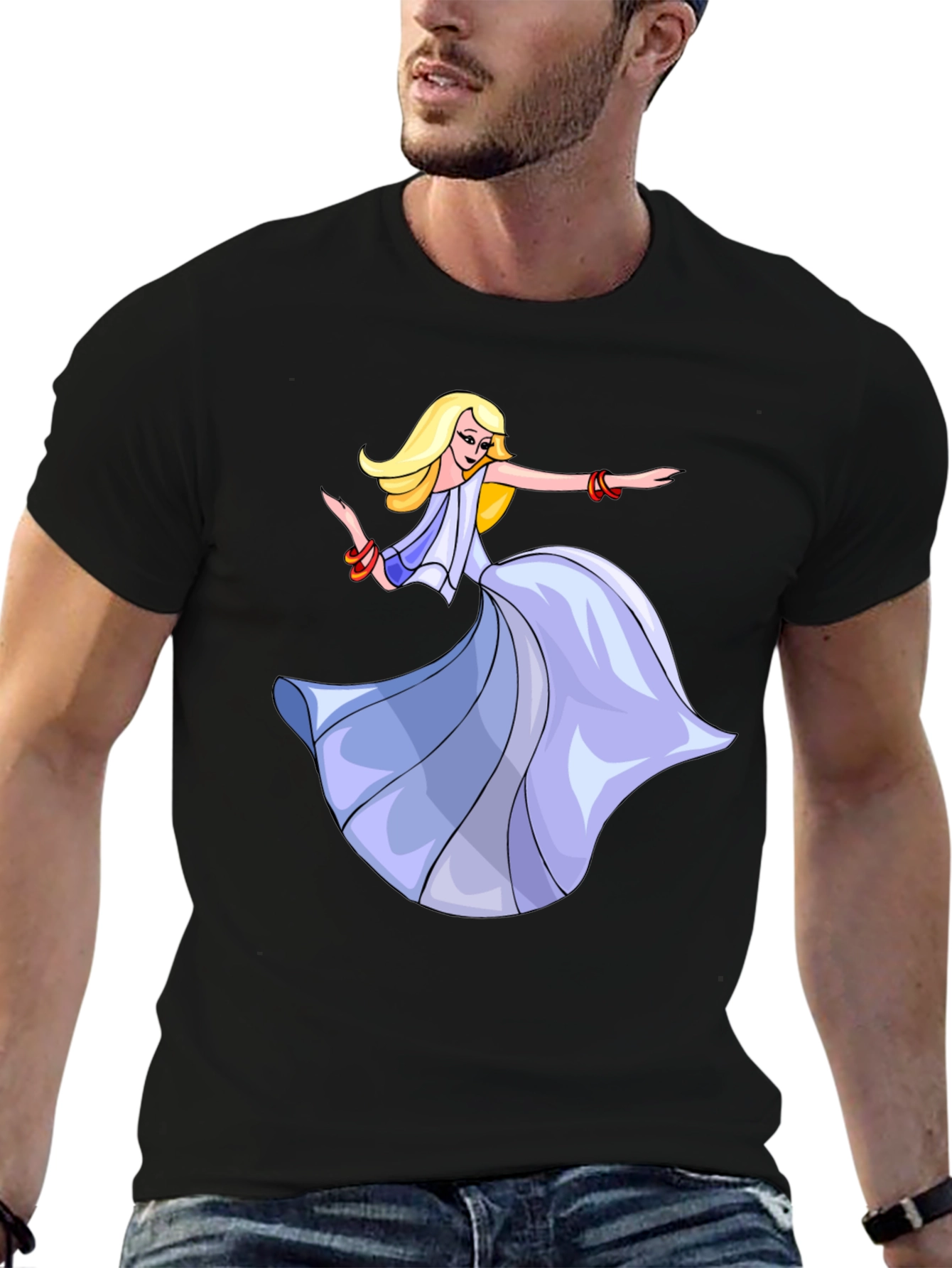 Dancing Woman Graphic Black Tee