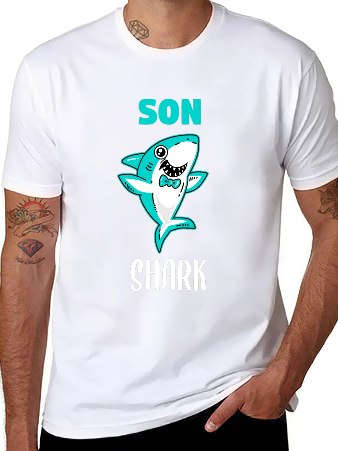 Son Shark T-Shirt - Cute Cartoon Graphic Tee