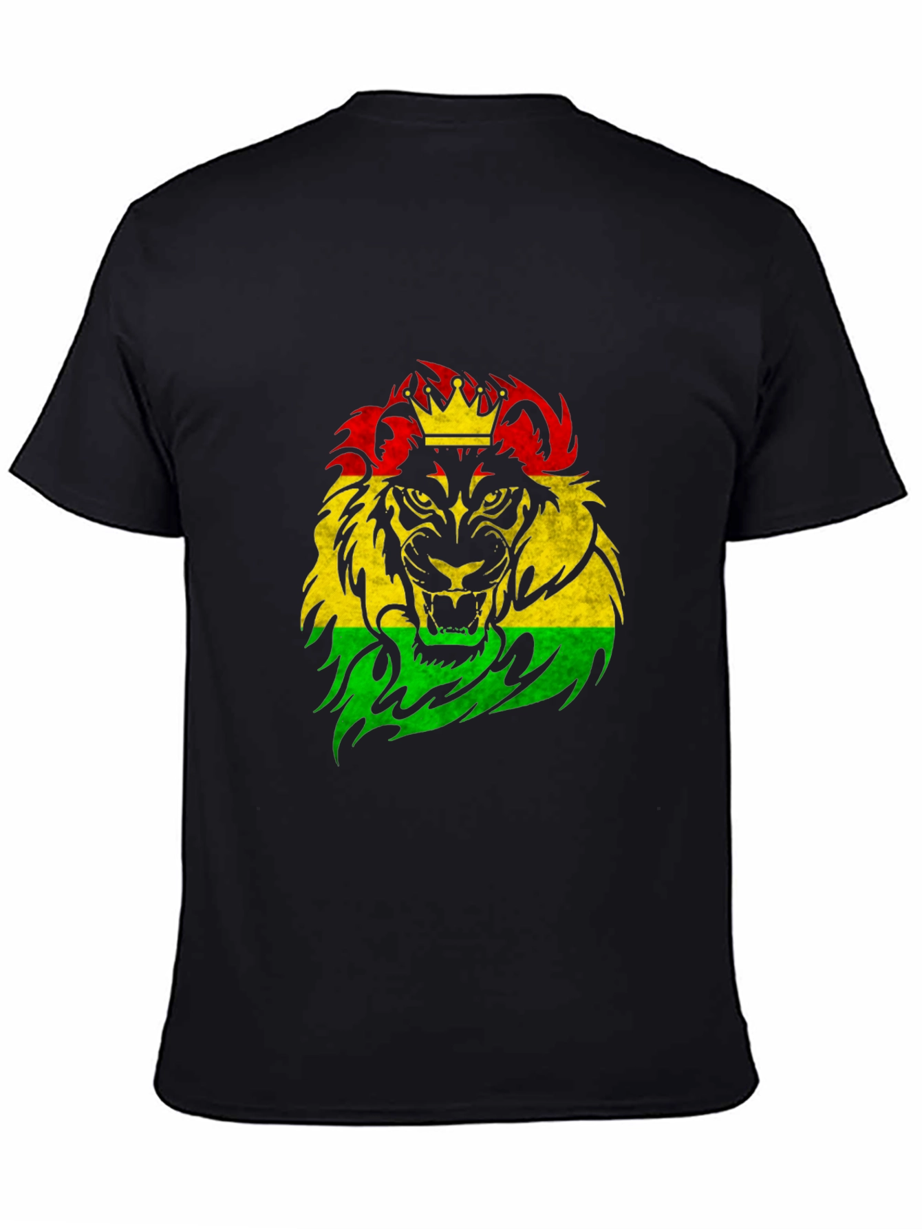 Rasta Lion Crown Graphic Black T-Shirt