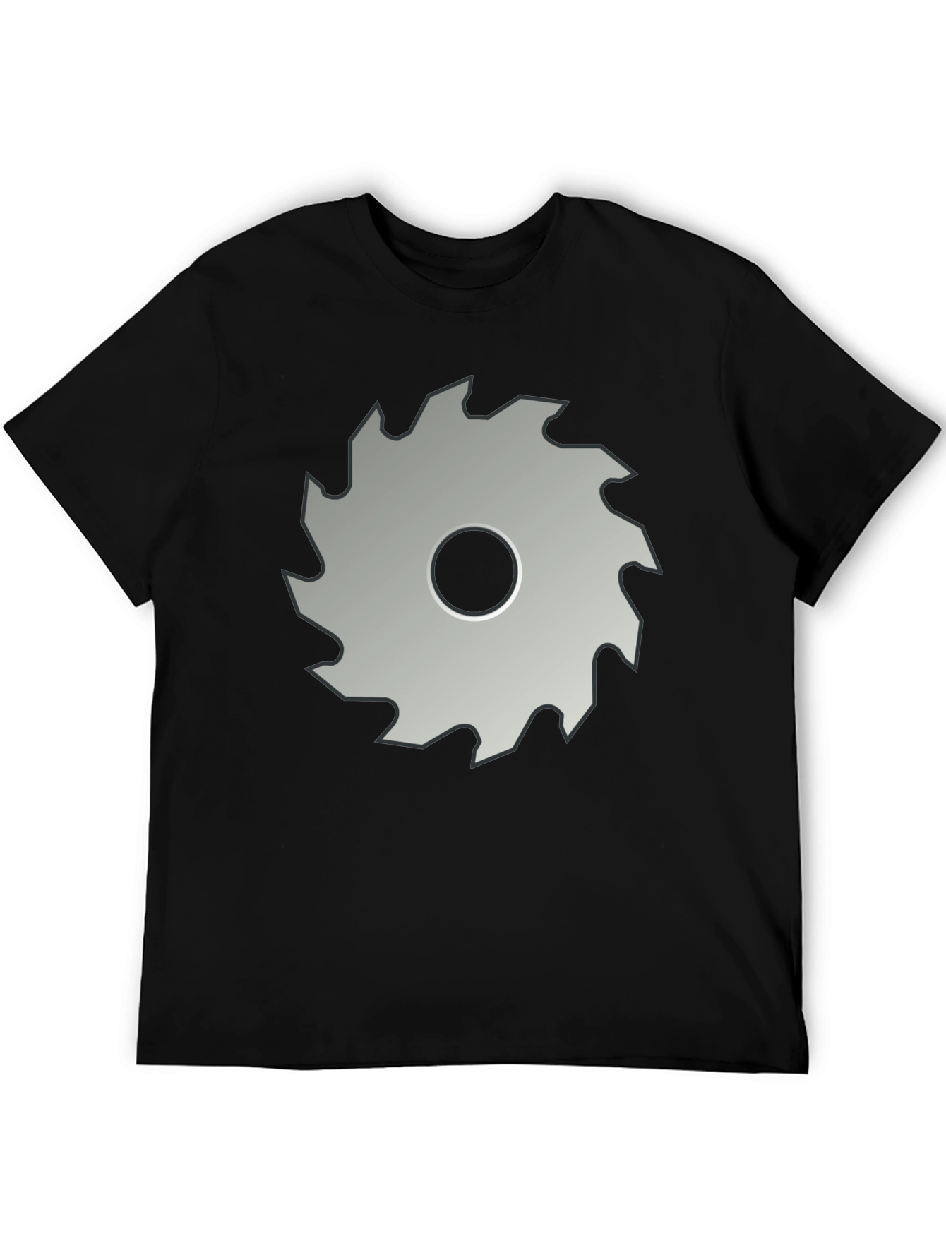 Saw Blade Graphic T-Shirt - Bold Black Cotton Tee