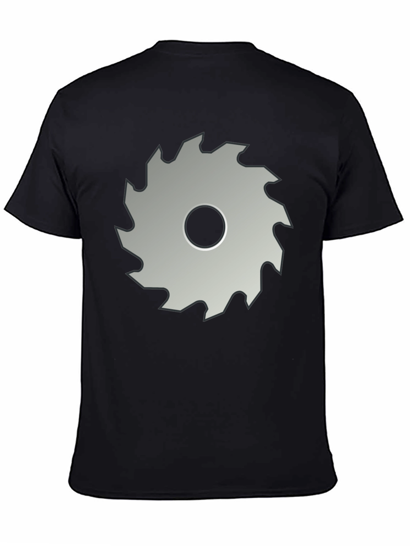 Saw Blade Graphic T-Shirt - Bold Black Cotton Tee