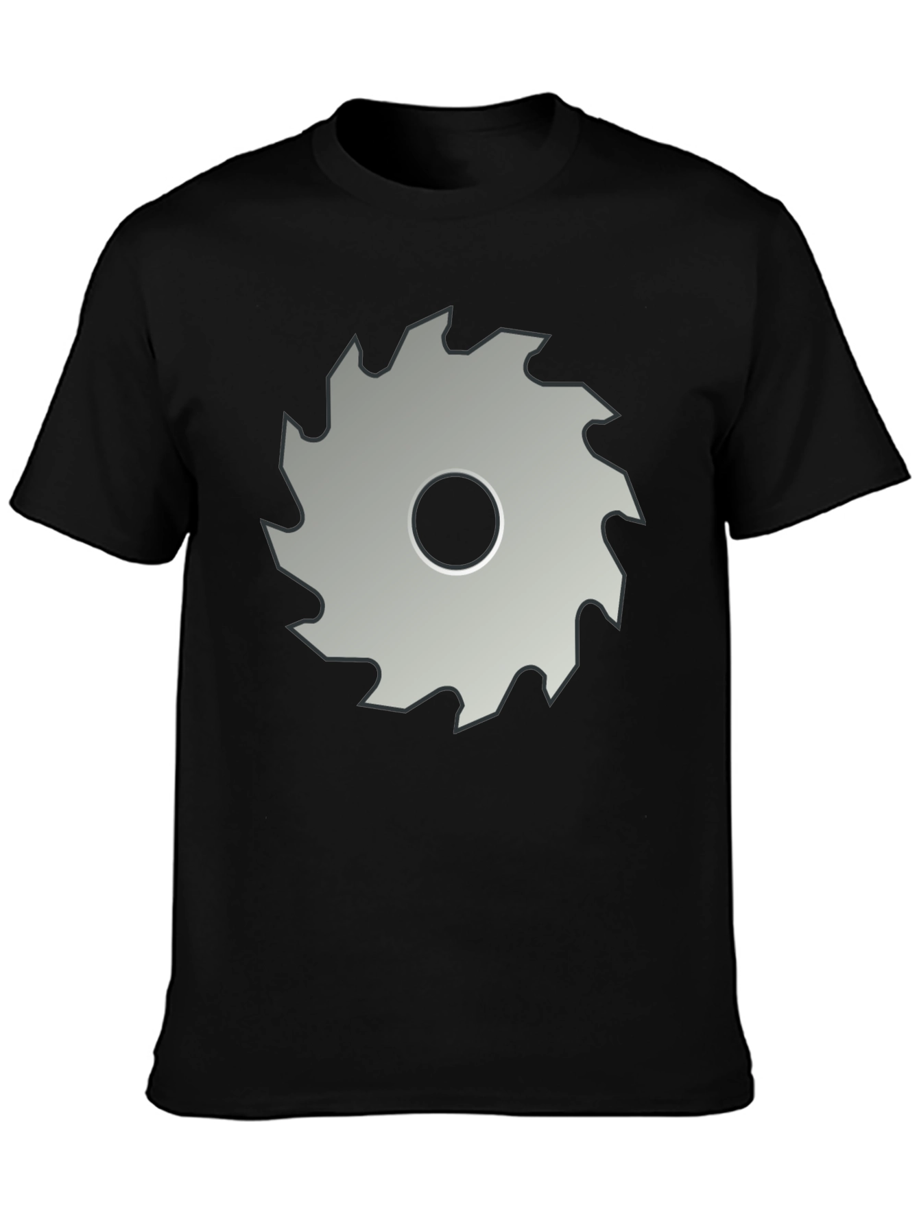 Saw Blade Graphic T-Shirt - Bold Black Cotton Tee