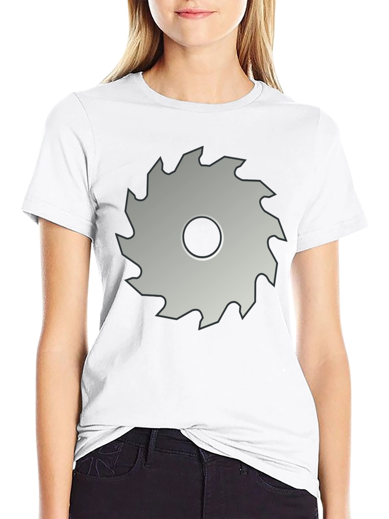 Saw Blade Graphic T-Shirt - Bold Black Cotton Tee