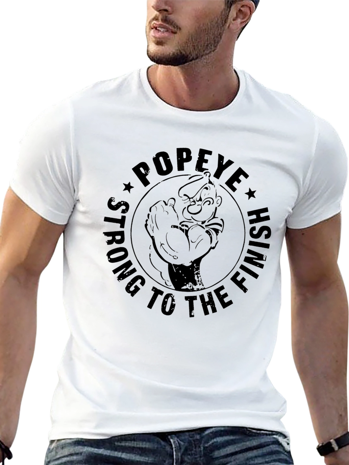 Popeye Strong to the Finish Black T-Shirt
