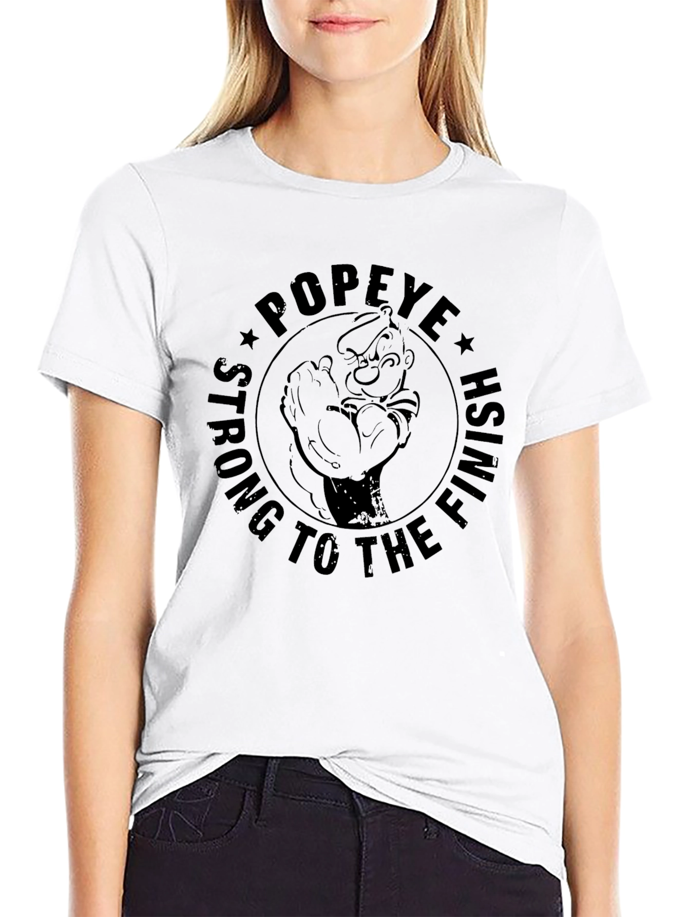 Popeye Strong to the Finish Black T-Shirt