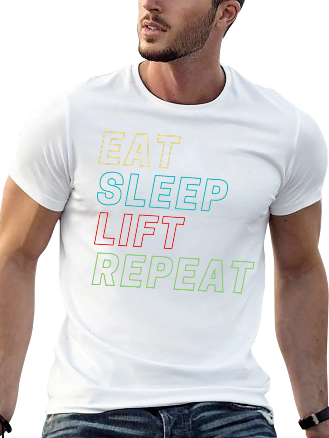 Eat Sleep Lift Repeat Graphic T-Shirt