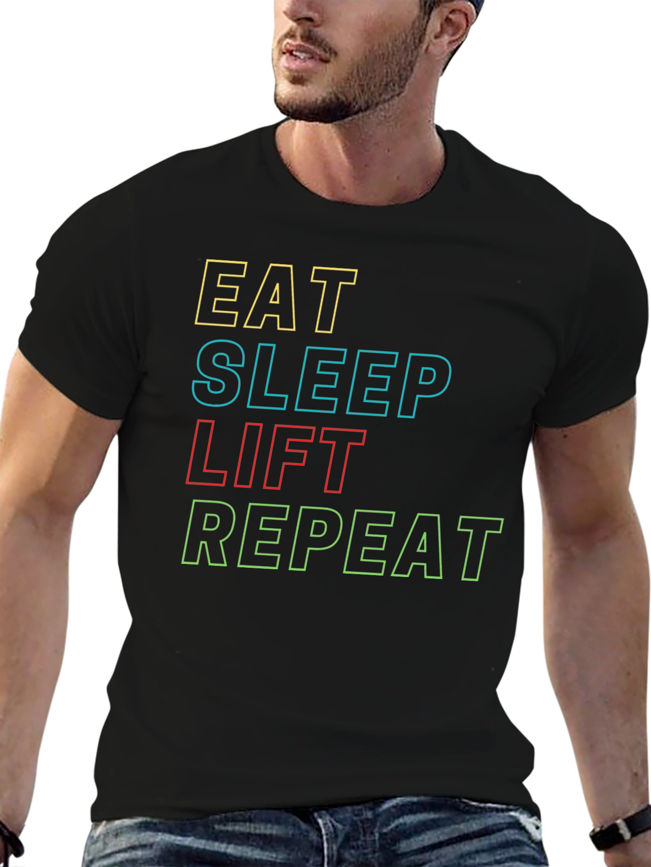Eat Sleep Lift Repeat Graphic T-Shirt